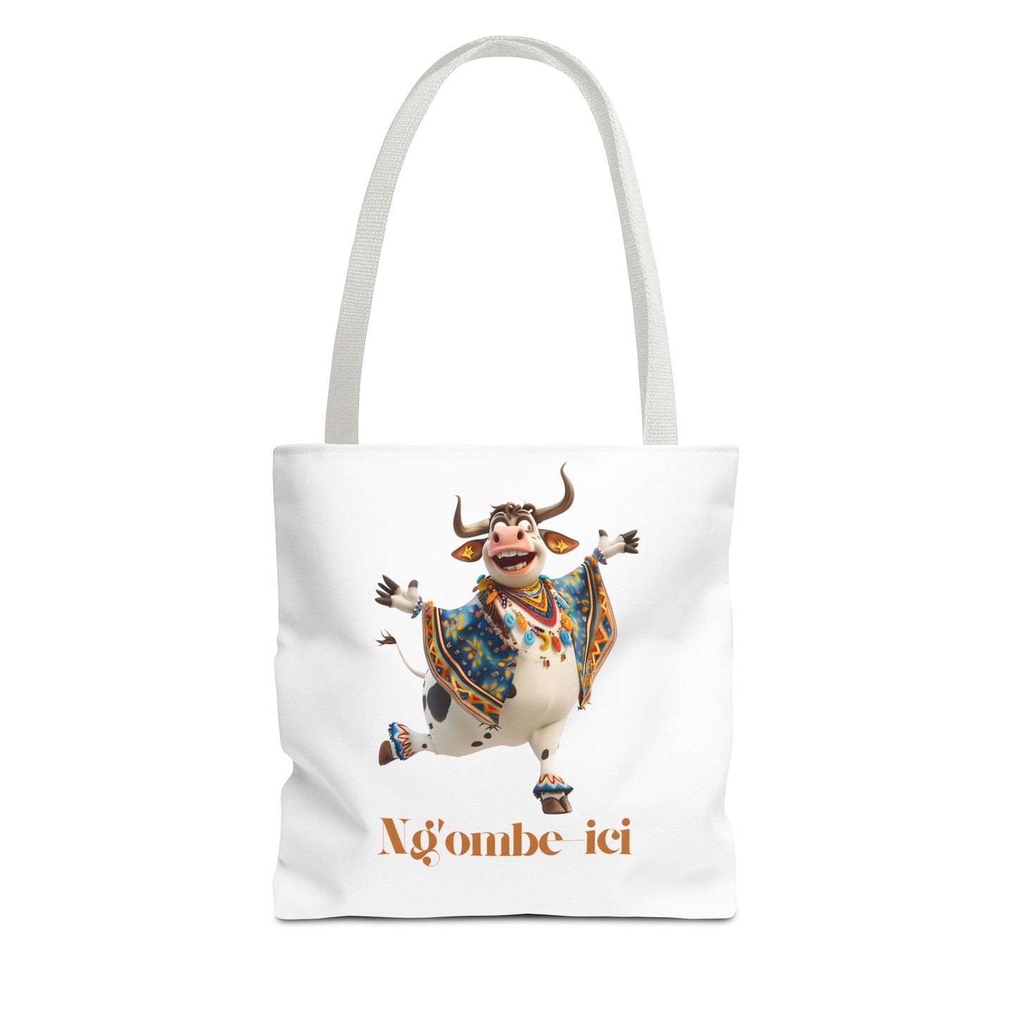 Ngombe-ici Whimsical Cow Tote Bag, Fun Eco-Friendly Shopping Bag, Animal Lover Gift, Festival Tote, Cute Cow Design, Mochila de Vaca