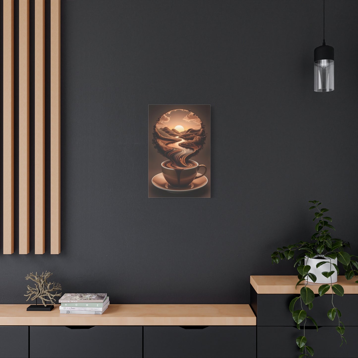 Coffee-Inspired Wall Art Print, Morning Mood, Kitchen Decor, Unique Gift for Coffee Lovers, Home Office Artwork, Modern Canvas Decor