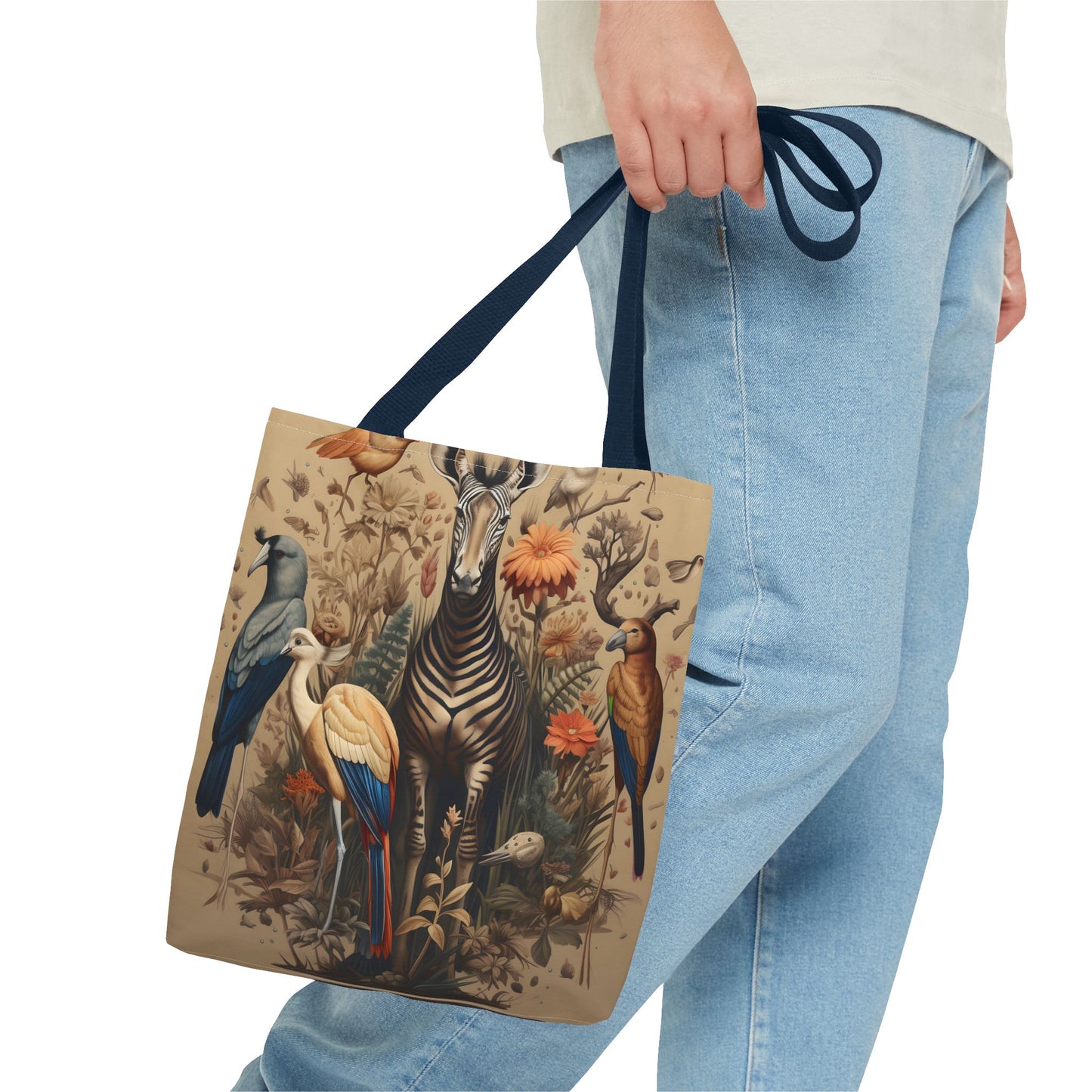 Wildlife Art Tote Bag, Eco-Friendly Shopper, Animal Print Handbag, Nature-Lover Gift, Colorful Summer Accessory