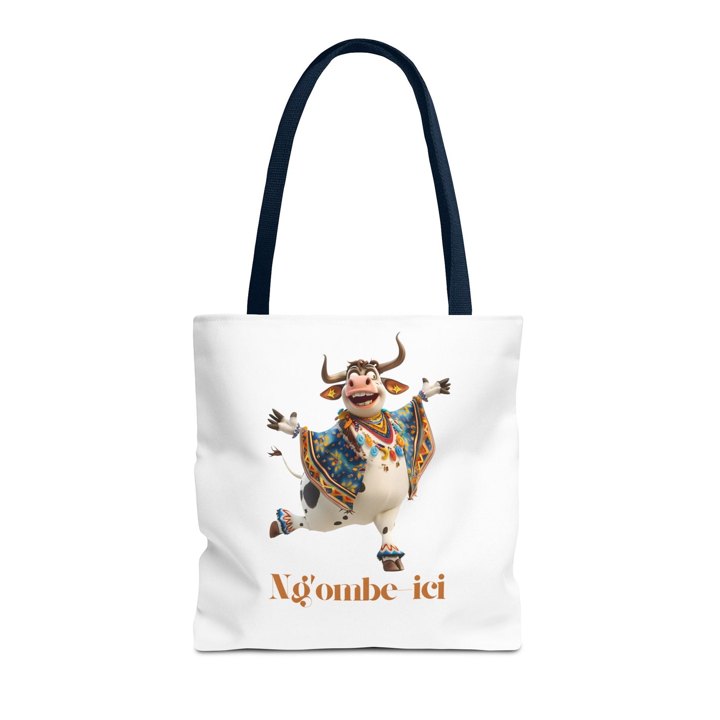 Ngombe-ici Whimsical Cow Tote Bag, Fun Eco-Friendly Shopping Bag, Animal Lover Gift, Festival Tote, Cute Cow Design, Mochila de Vaca