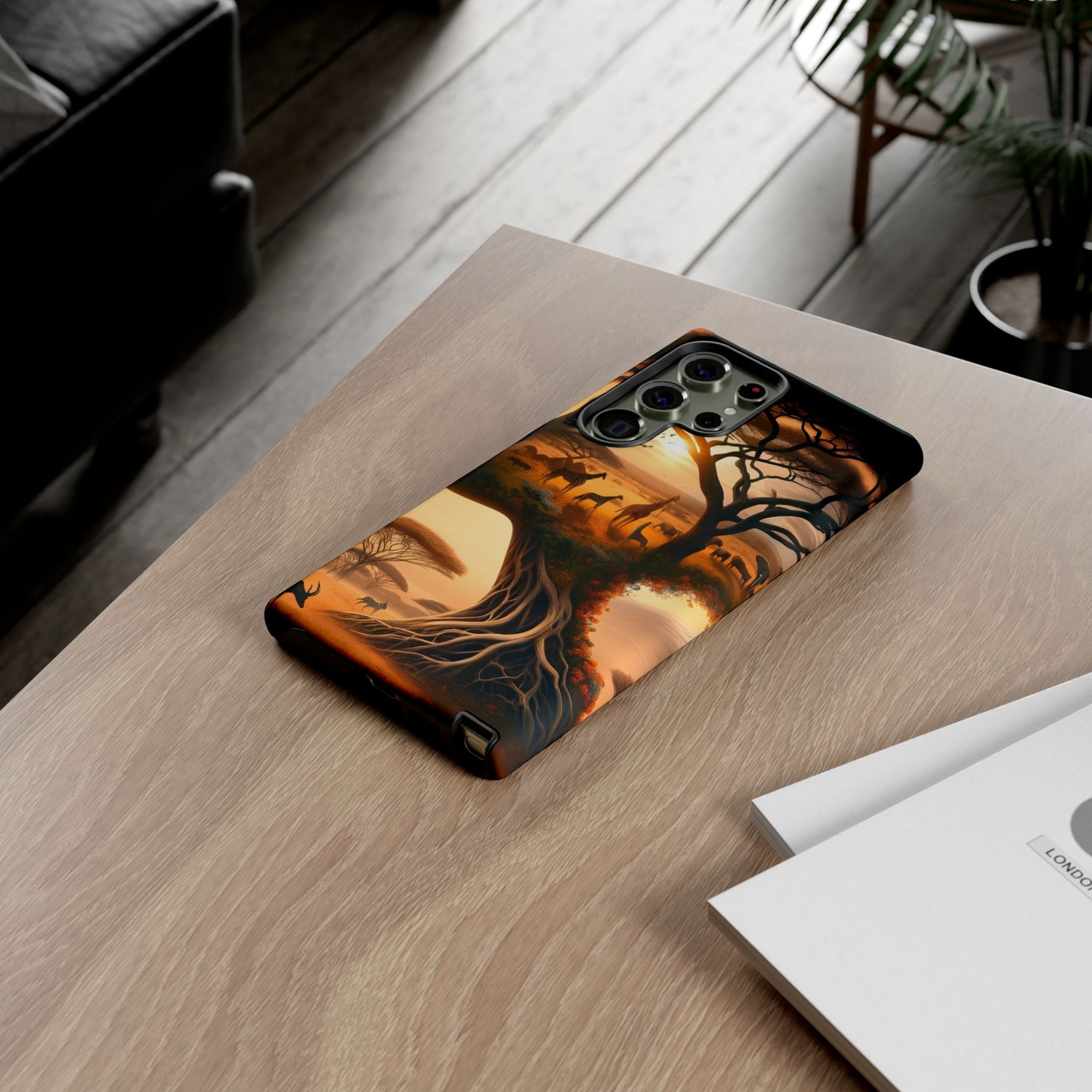 Mother Earth Phone Case – Wildlife Tree Art Design, Nature-Inspired Protective Cover, Eco-Friendly Gift