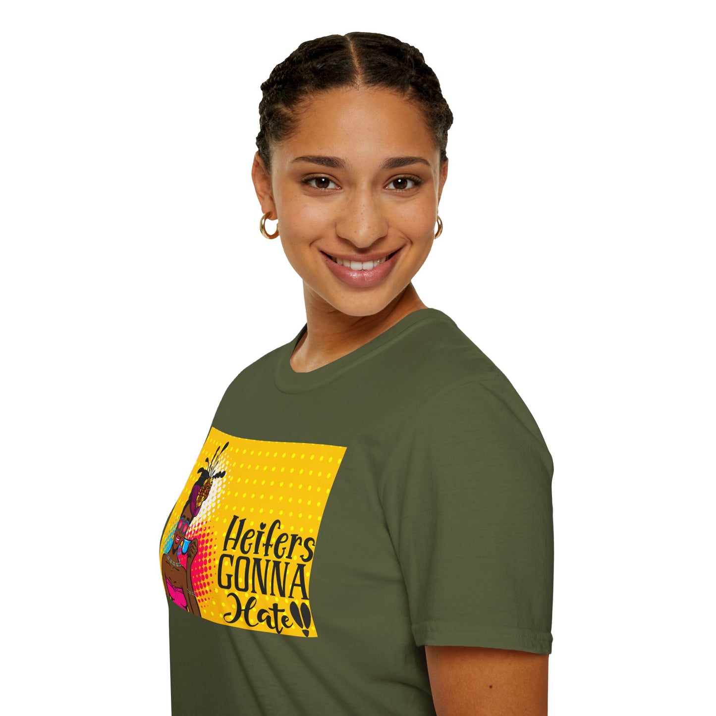 Mama's Heifers Gonna Hate Afro Unisex Softstyle T-Shirt