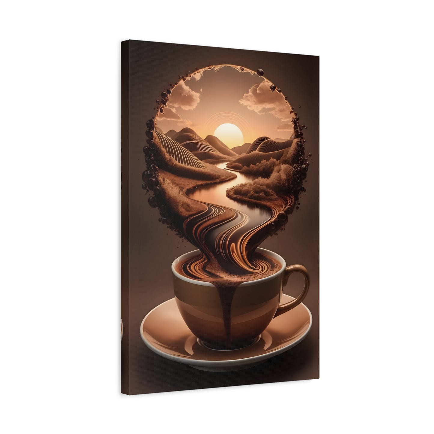 Coffee-Inspired Wall Art Print, Morning Mood, Kitchen Decor, Unique Gift for Coffee Lovers, Home Office Artwork, Modern Canvas Decor