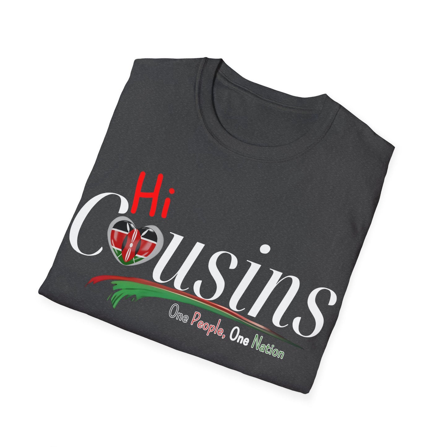 One People Hi Cousin Casual Tee, Family Reunion Shirt, Gift for Cousins, Black Unisex T-Shirt, One People One Nation Clothing