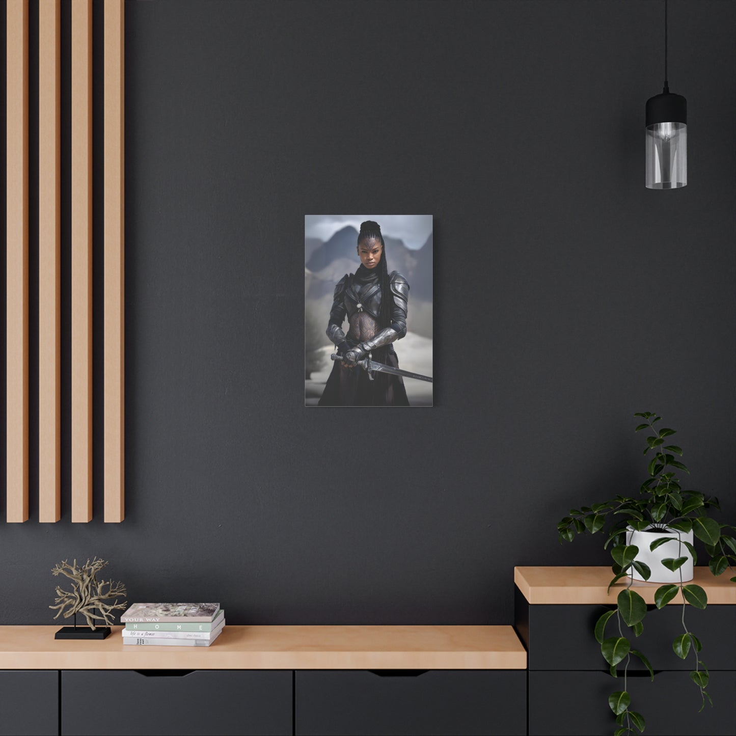 Epic Warrior Art Canvas Print, Fantasy Wall Decor, Unique Home Decor, Gift for Fans, Adventurous Art Piece, Heroic Themed Art