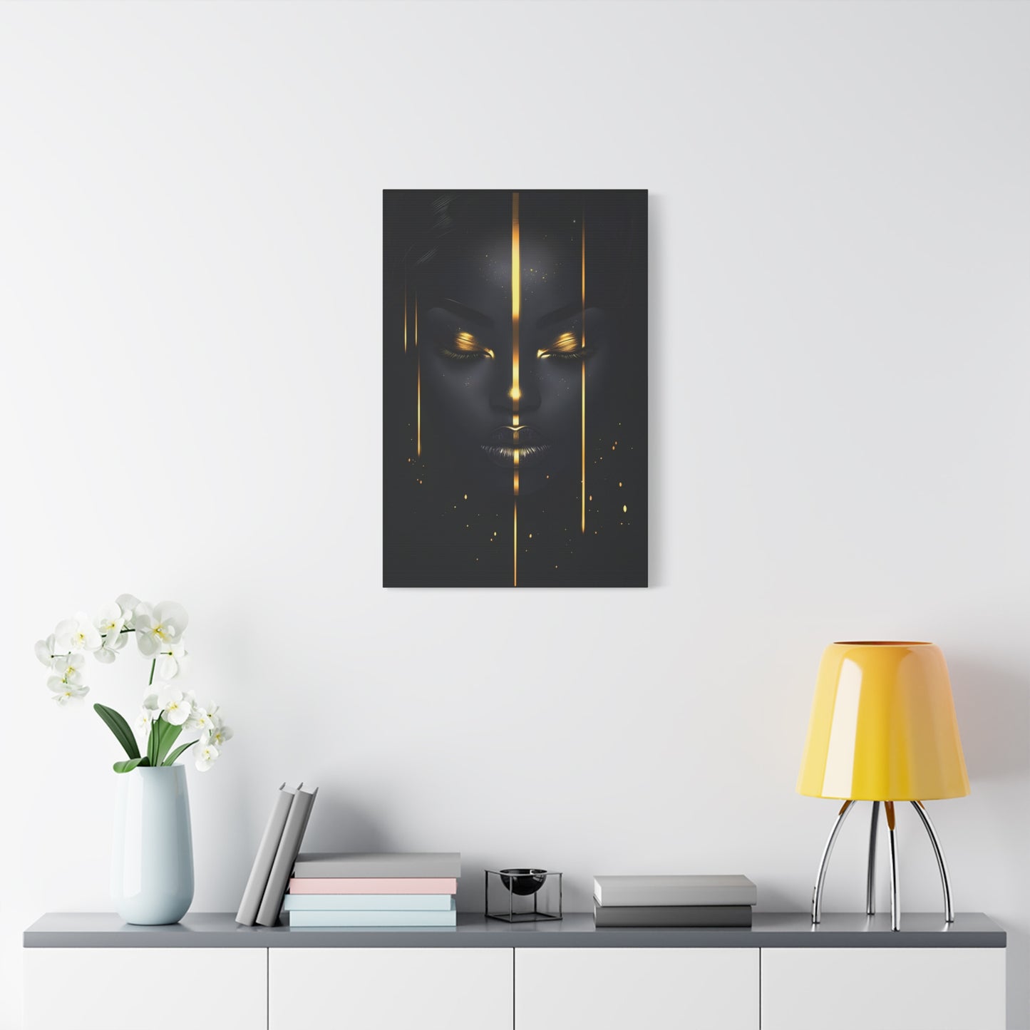 Afrocentric Black Gold Wall Art – Elegant African Woman with Gold Accents, Minimalist Wall Decor, Modern Home Aesthetic, Gift for Art Lovers, Thoughtful Housewarming Present