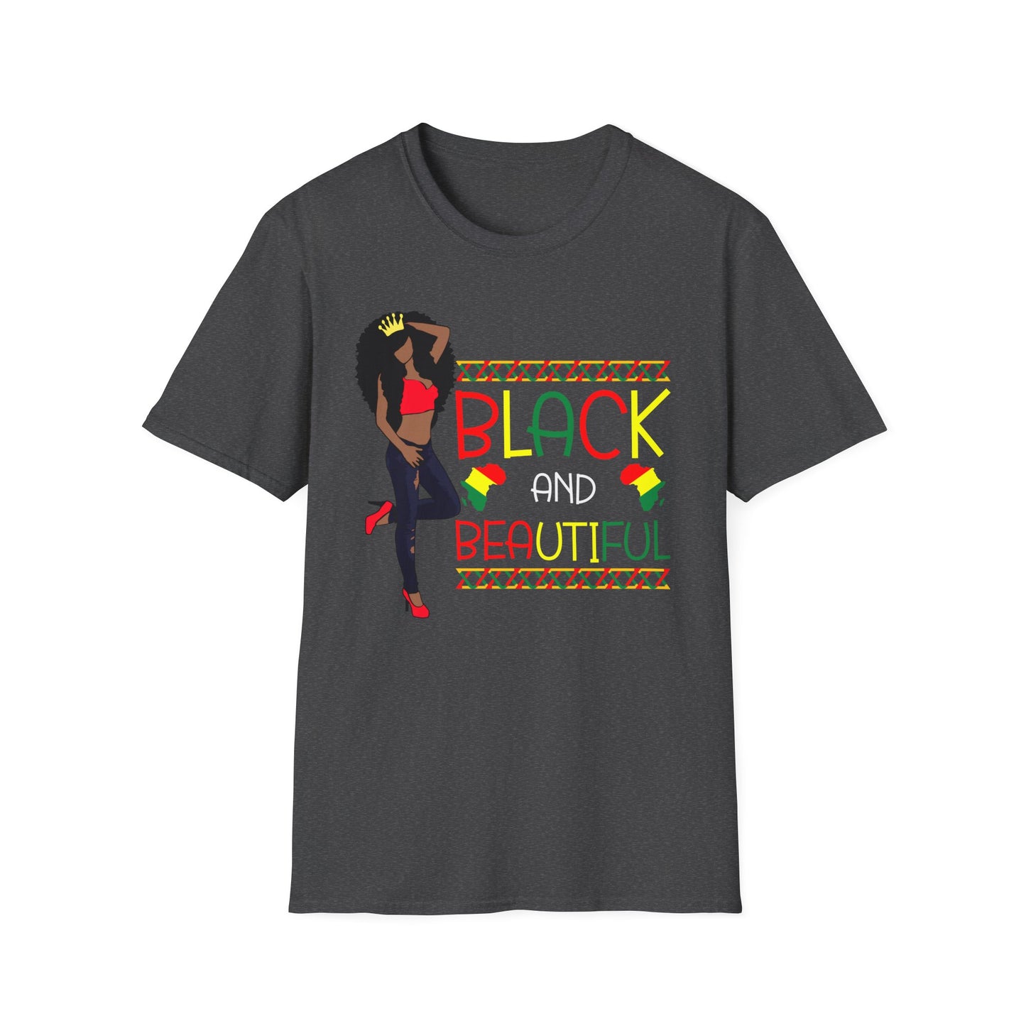 Black And Beautiful Queen Softstyle T-Shirt