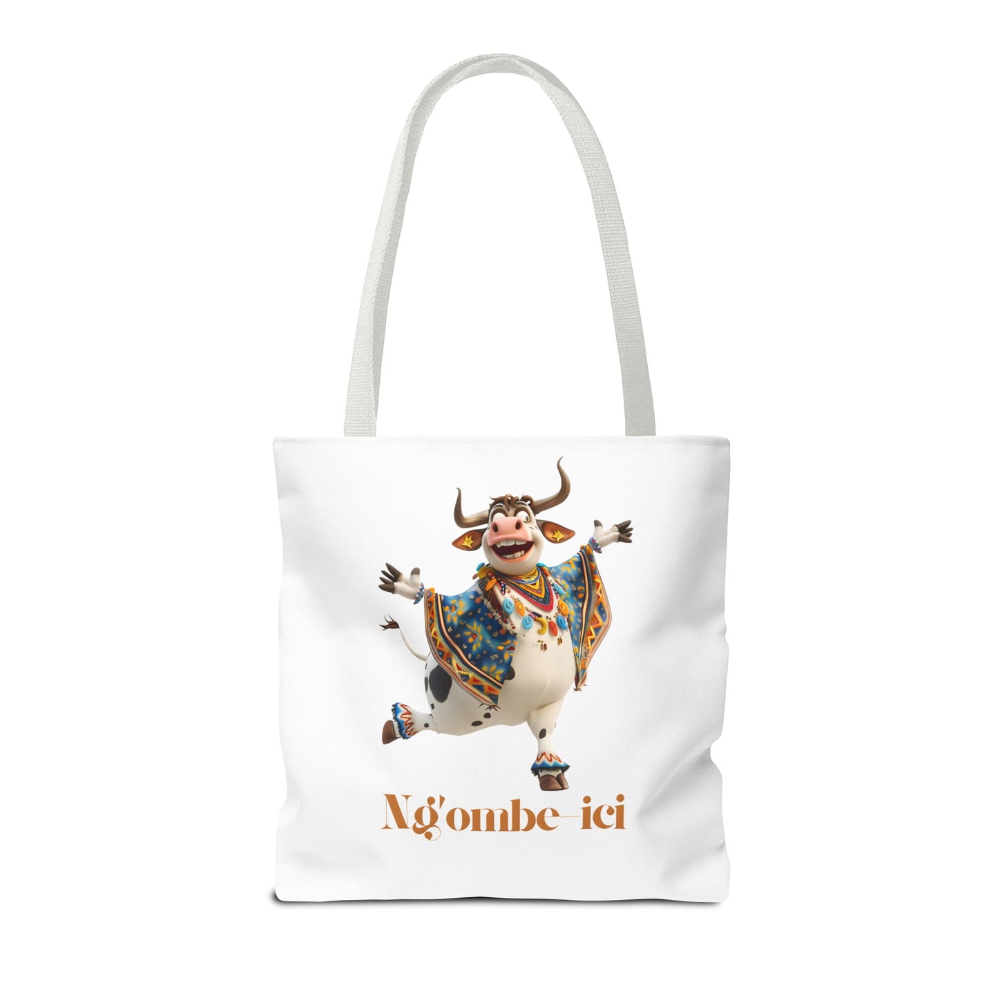 Ngombe-ici Whimsical Cow Tote Bag, Fun Eco-Friendly Shopping Bag, Animal Lover Gift, Festival Tote, Cute Cow Design, Mochila de Vaca