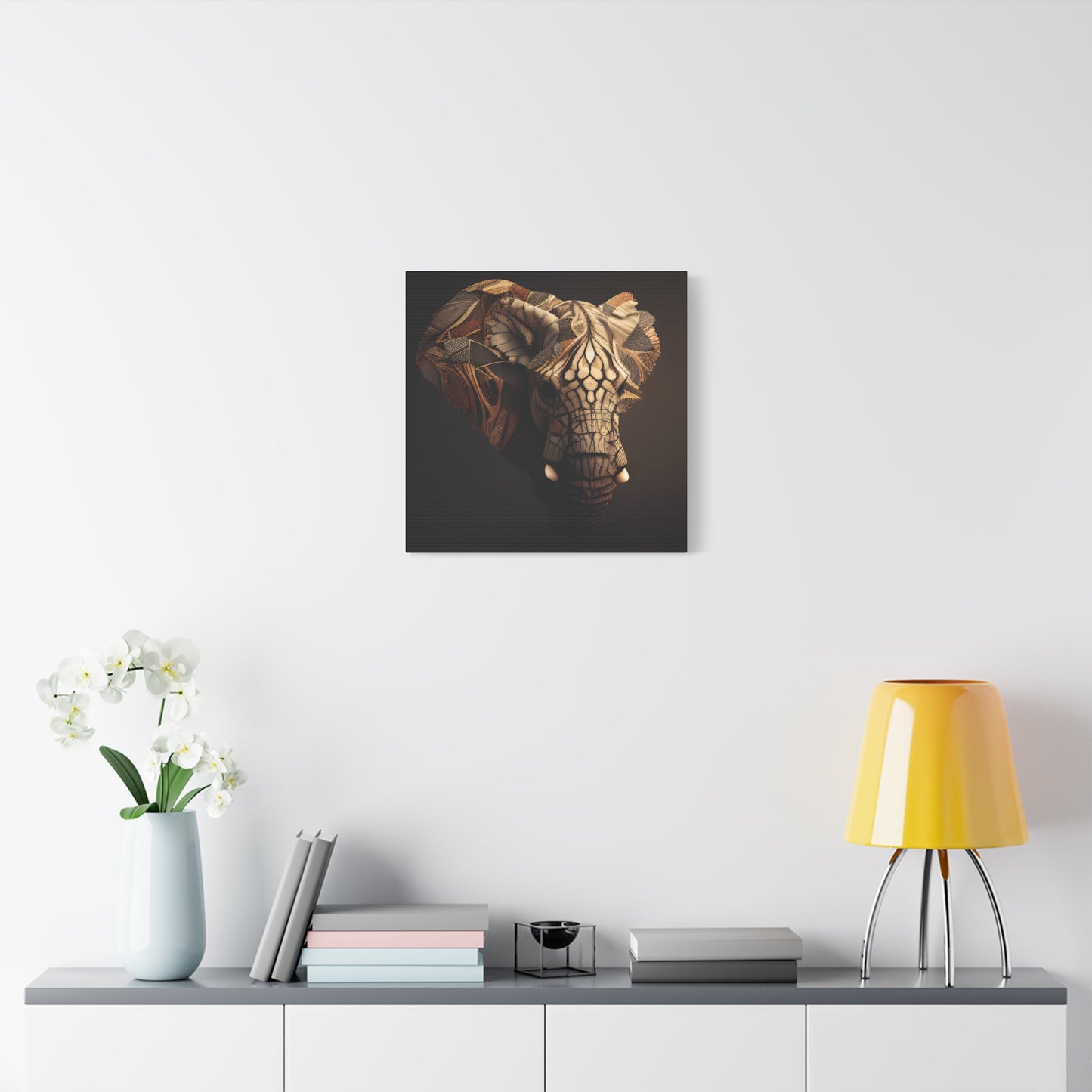 Tribal Elephant Wall Art – Intricate African Animal Canvas Print, Unique Wall Art, Home Decor, Gift for Animal Lovers, Nature-Inspired Artwork