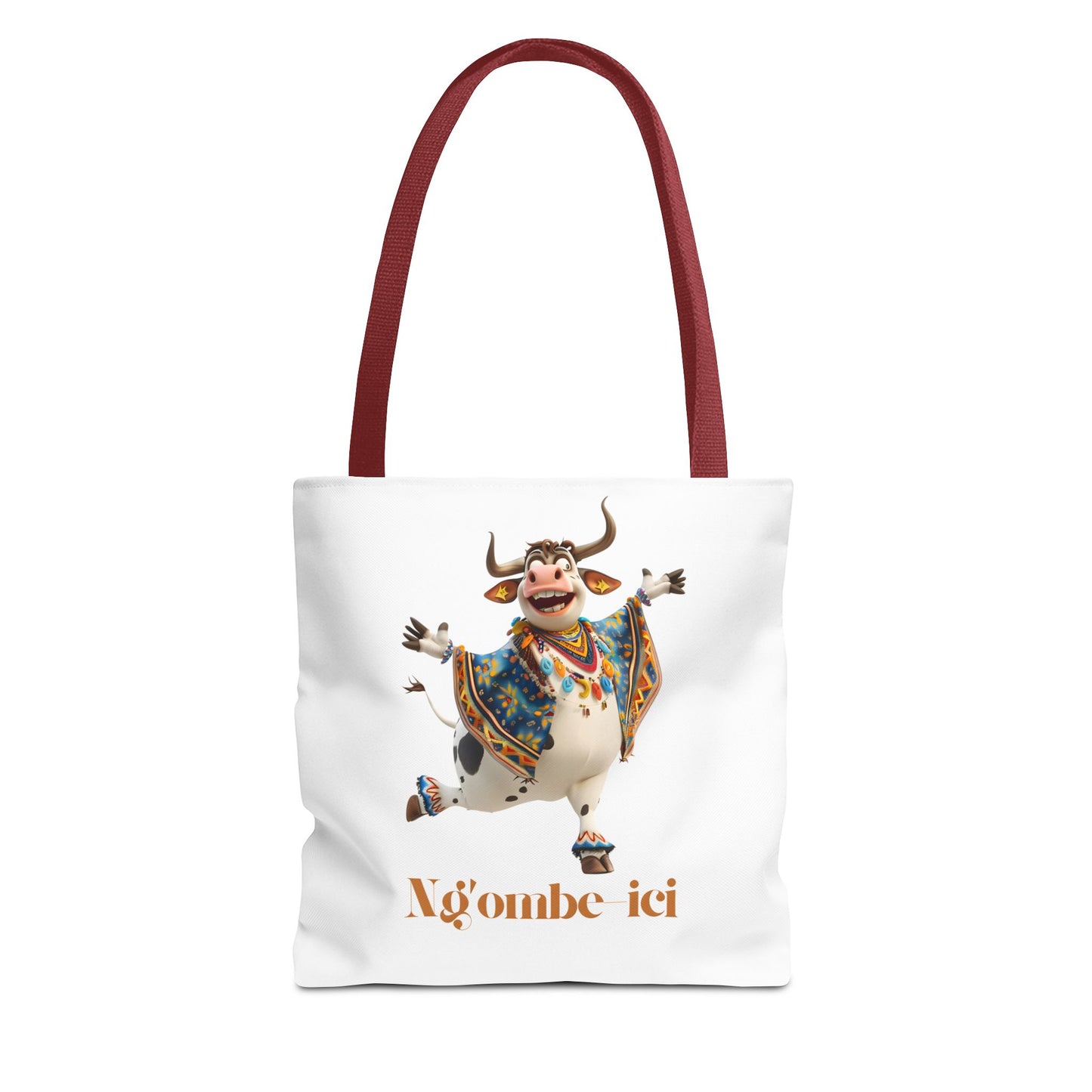 Ngombe-ici Whimsical Cow Tote Bag, Fun Eco-Friendly Shopping Bag, Animal Lover Gift, Festival Tote, Cute Cow Design, Mochila de Vaca