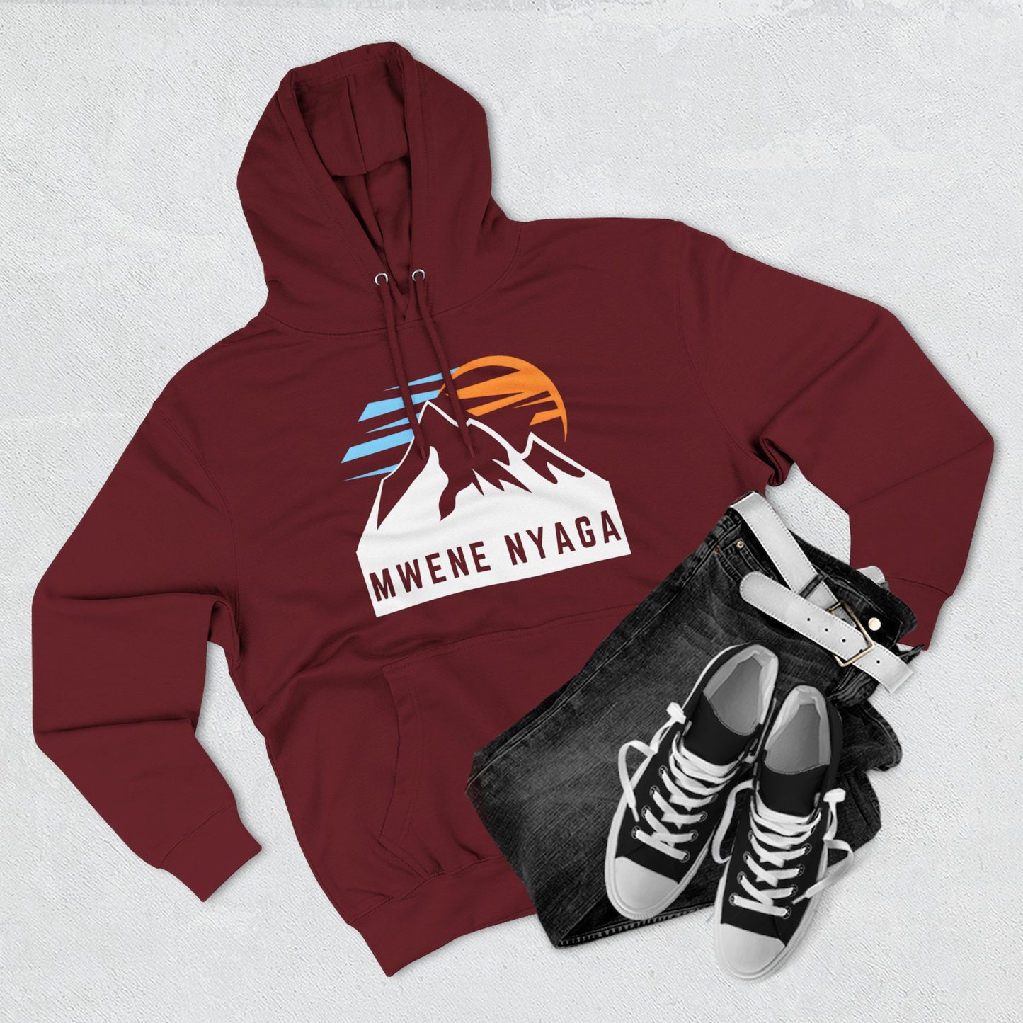 Mountain Sunset Three-Panel Fleece Hoodie - MWENE NYAGA