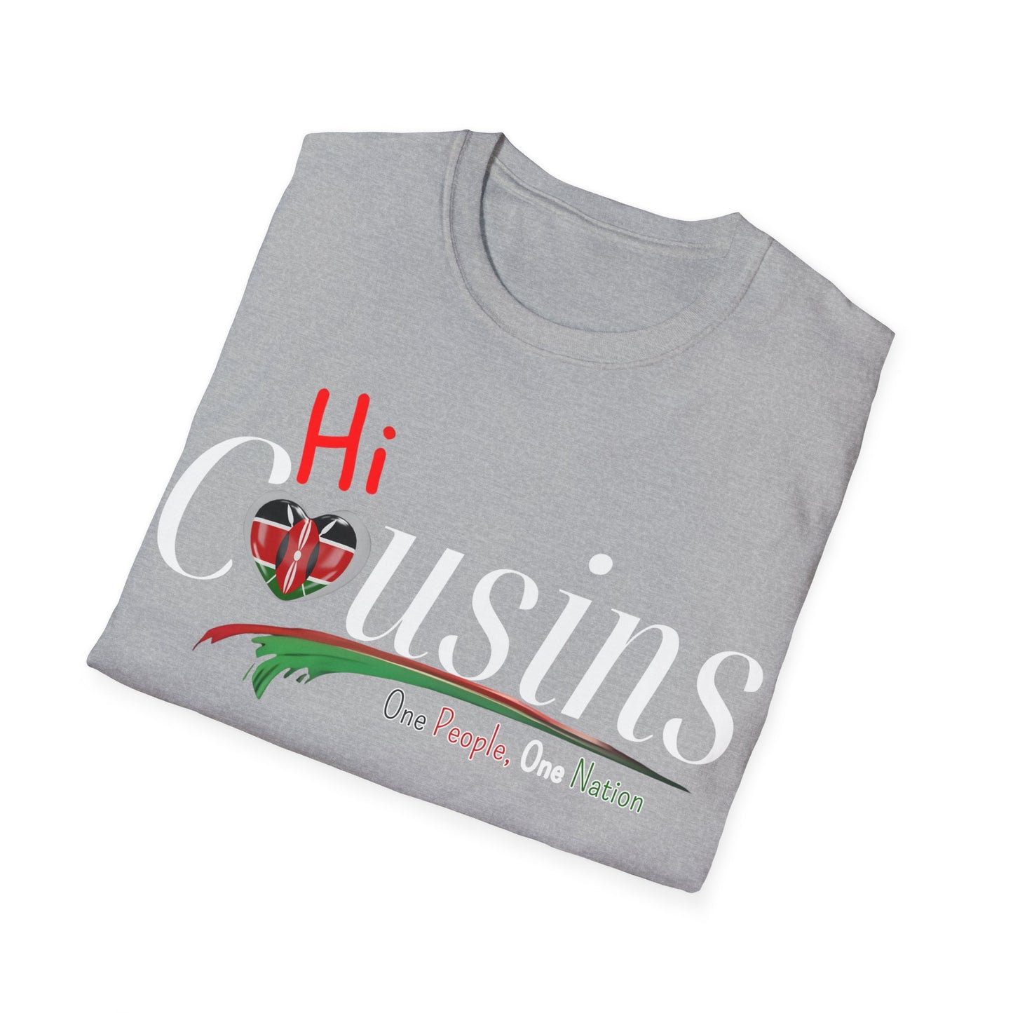 One People Hi Cousin Casual Tee, Family Reunion Shirt, Gift for Cousins, Black Unisex T-Shirt, One People One Nation Clothing