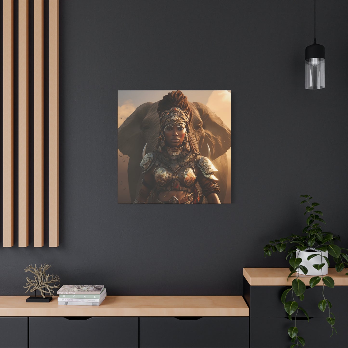 Adventurous Spirit Canvas Wall Art – Powerful Afrocentric Wall Decor, Ethnic Warrior Artwork, Home Decor, Unique Gift, Modern Art Piece, Living Room Decor