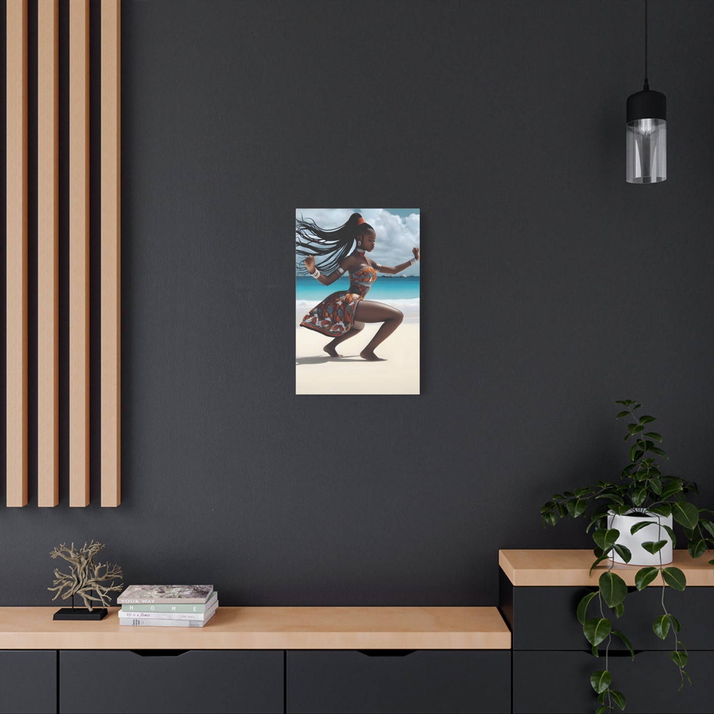 Artistic Canvas Wall Art, Home Decor, African Culture, Beach Vibe, Unique Gift, Modern Aesthetic