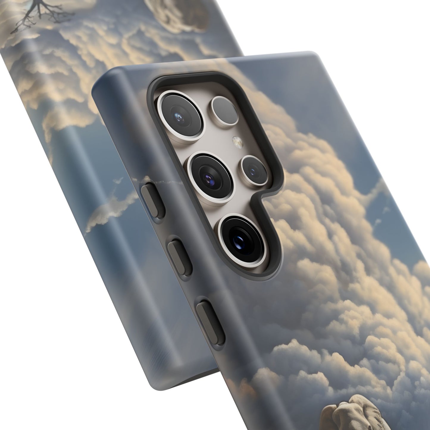 Elephant on Old Road Phone Case – Majestic Wildlife Art with Dramatic Cloud, Nature-Inspired Protective Cover