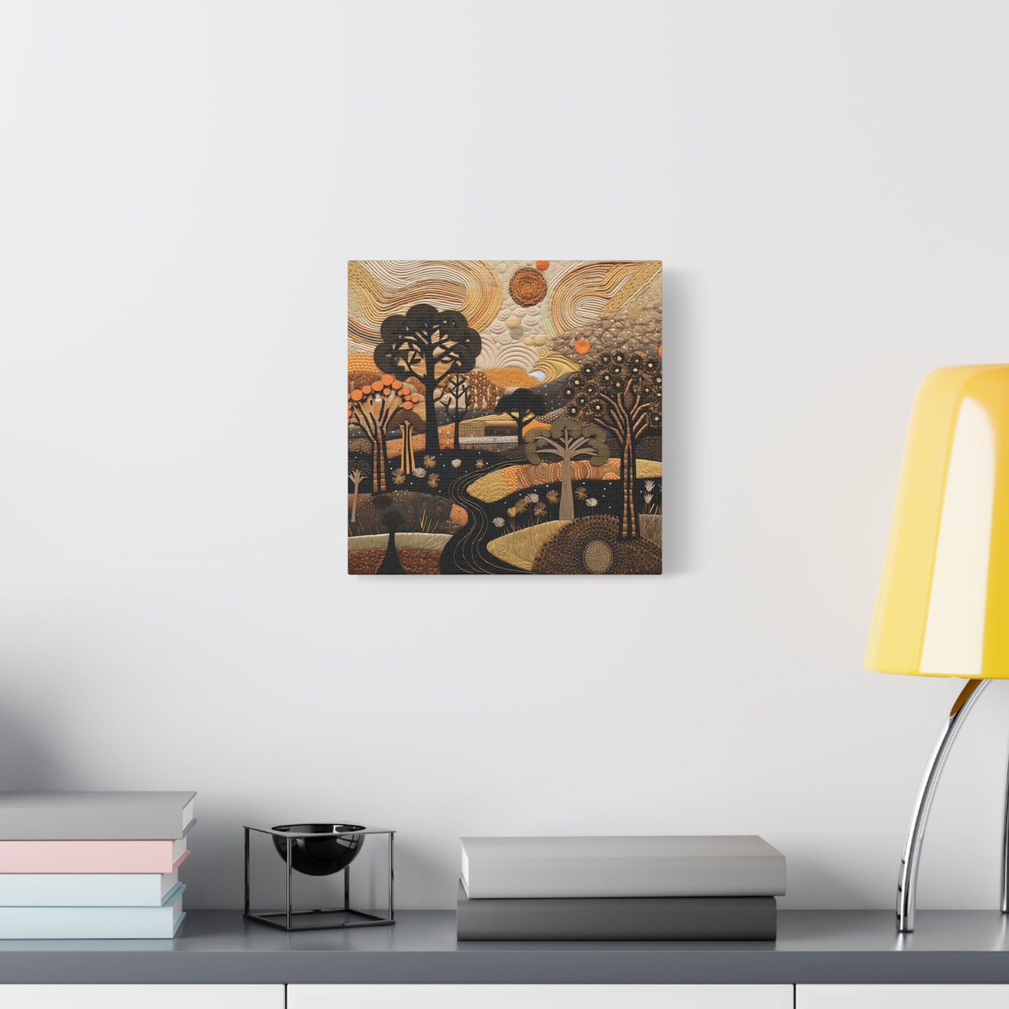 Artistic African Landscape Wall Art Canvas Print, Home Decor, Nature Landscape, Cozy Vibes, Gift for Art Lovers, Fall Decor, Unique Artwork