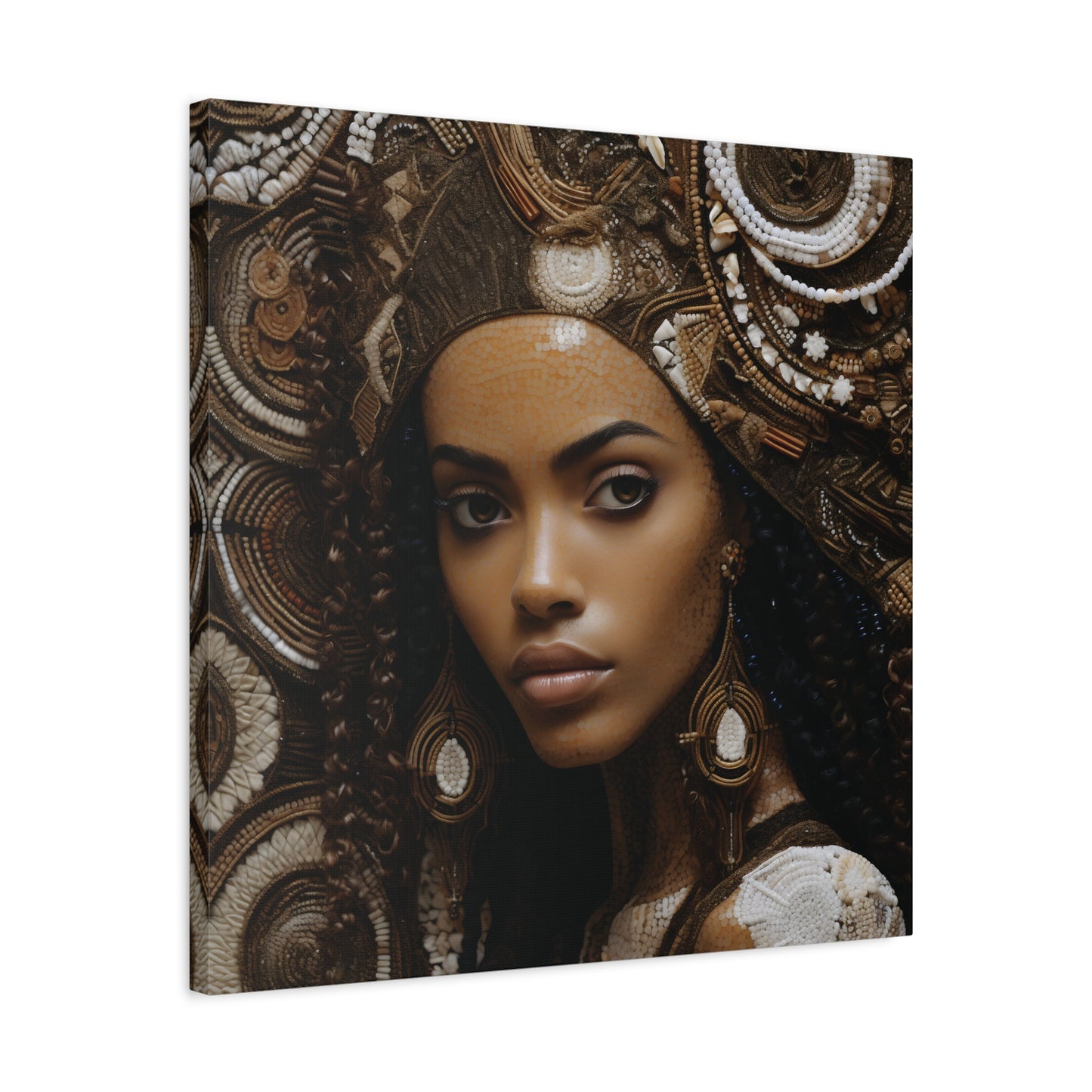 African Royal Matte Canvas – Melanin Queen Wall Art Canvas, Home Decor, Bohemian Style, Unique Gift, Modern Art, Gallery Wall