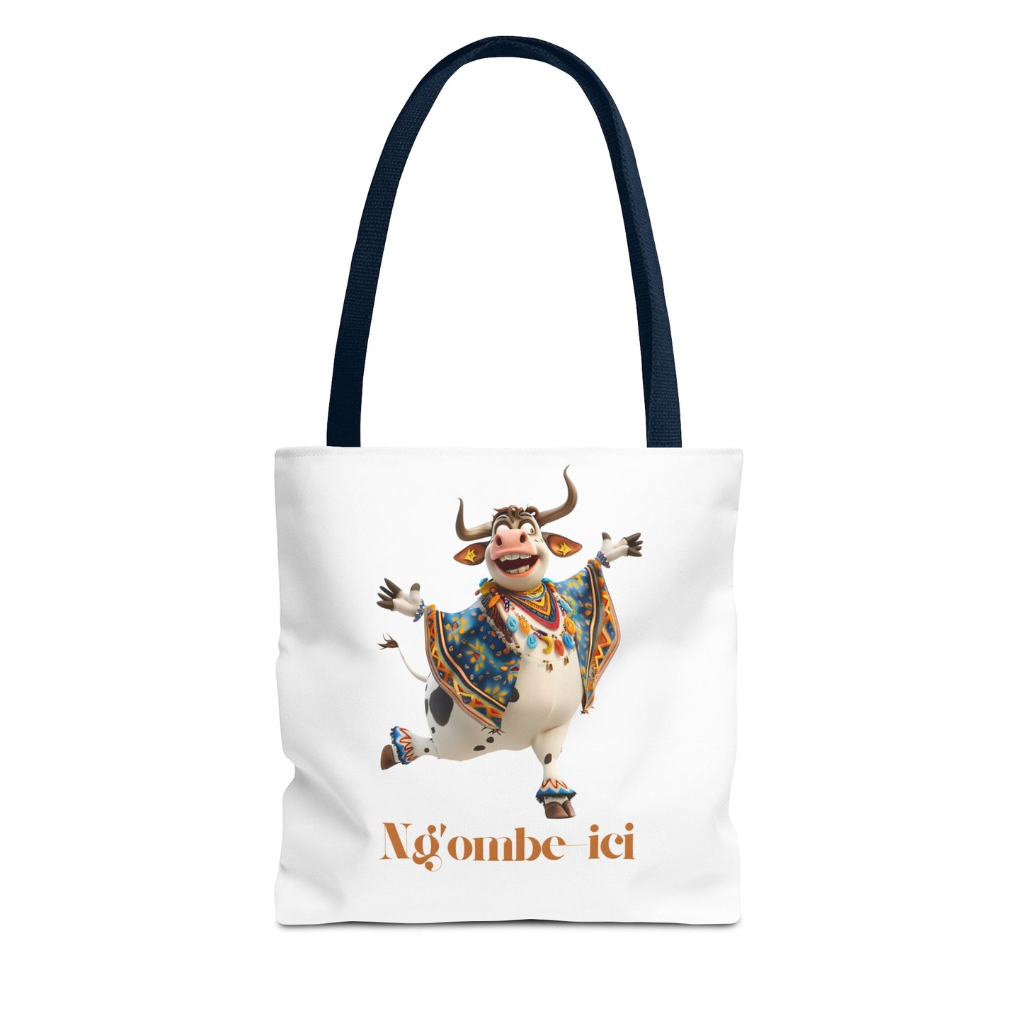 Ngombe-ici Whimsical Cow Tote Bag, Fun Eco-Friendly Shopping Bag, Animal Lover Gift, Festival Tote, Cute Cow Design, Mochila de Vaca