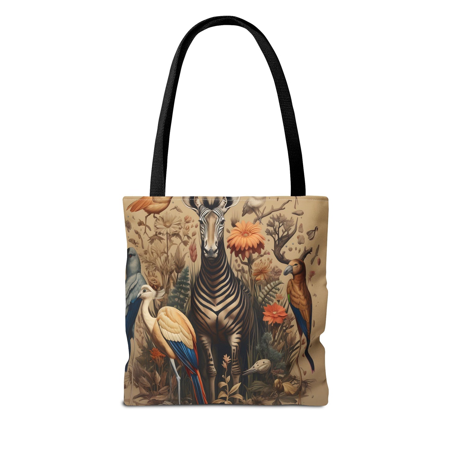 Wildlife Art Tote Bag, Eco-Friendly Shopper, Animal Print Handbag, Nature-Lover Gift, Colorful Summer Accessory
