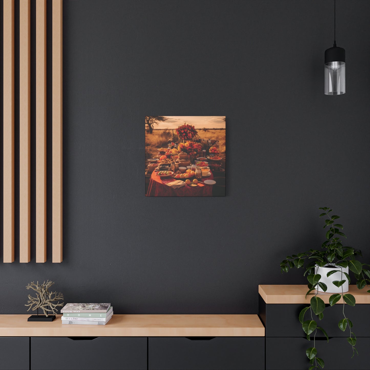Afrocentric Food Art Print – Bold Culinary Canvas Wall Art, Home Decor, Nature Landscape, Kitchen Wall Decor, Gift for Foodies, Farmhouse Style