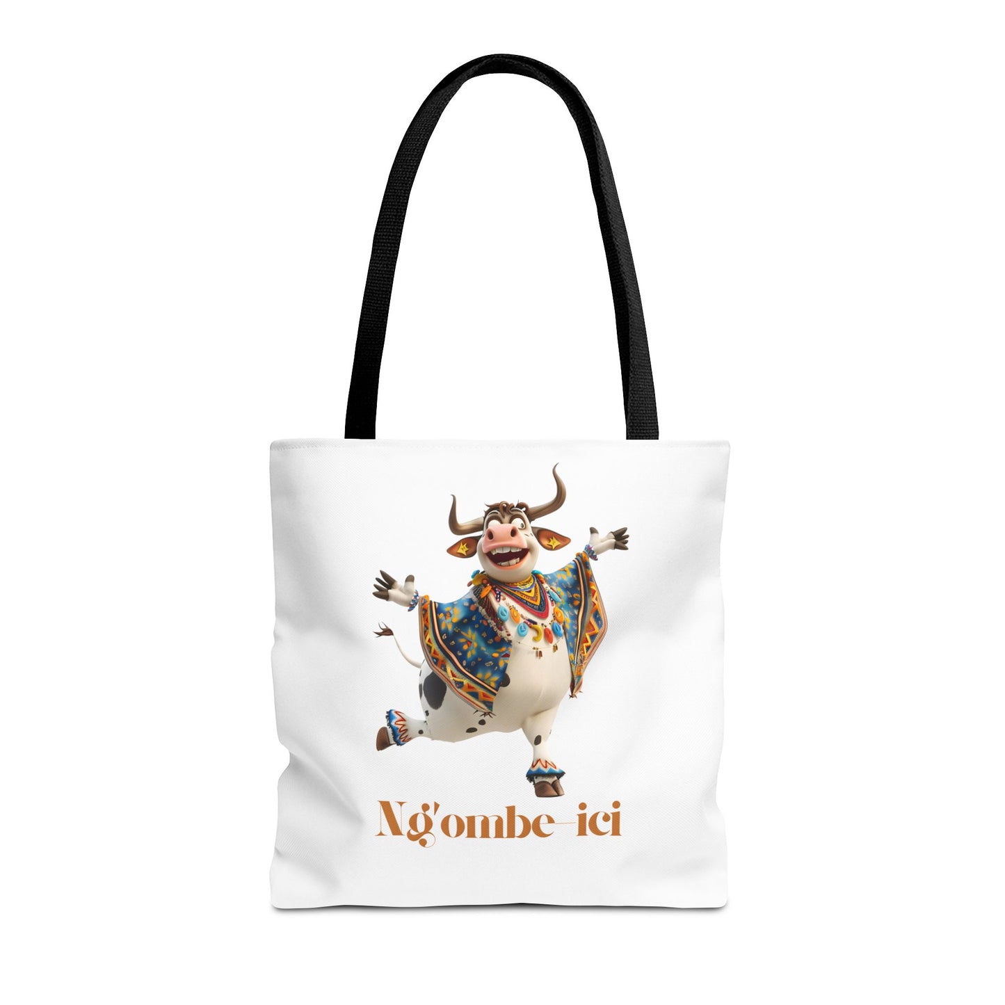 Ngombe-ici Whimsical Cow Tote Bag, Fun Eco-Friendly Shopping Bag, Animal Lover Gift, Festival Tote, Cute Cow Design, Mochila de Vaca