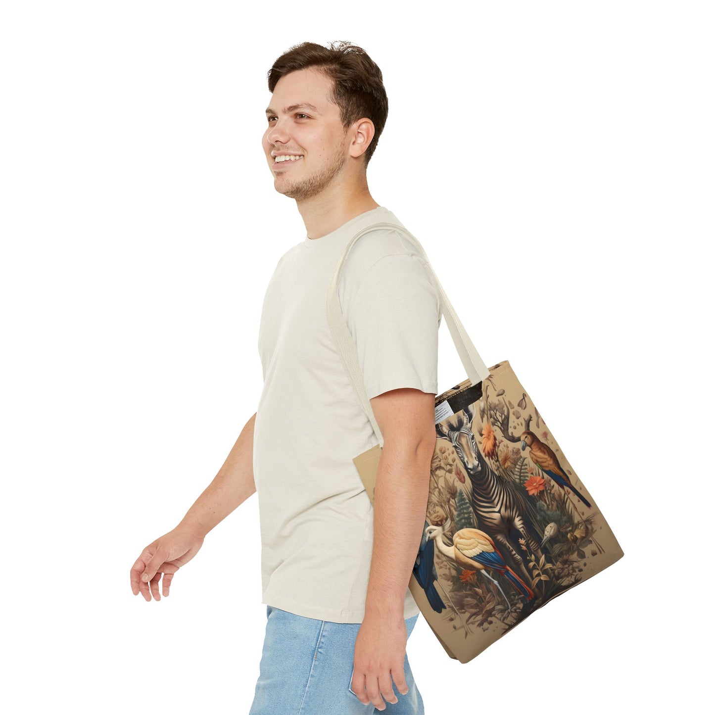 Wildlife Art Tote Bag, Eco-Friendly Shopper, Animal Print Handbag, Nature-Lover Gift, Colorful Summer Accessory