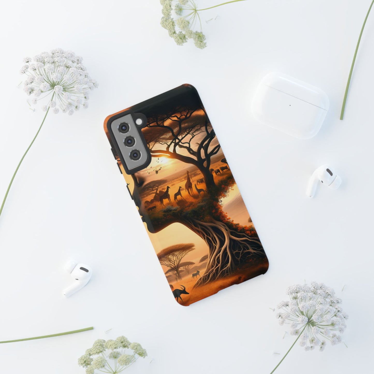 Mother Earth Phone Case – Wildlife Tree Art Design, Nature-Inspired Protective Cover, Eco-Friendly Gift