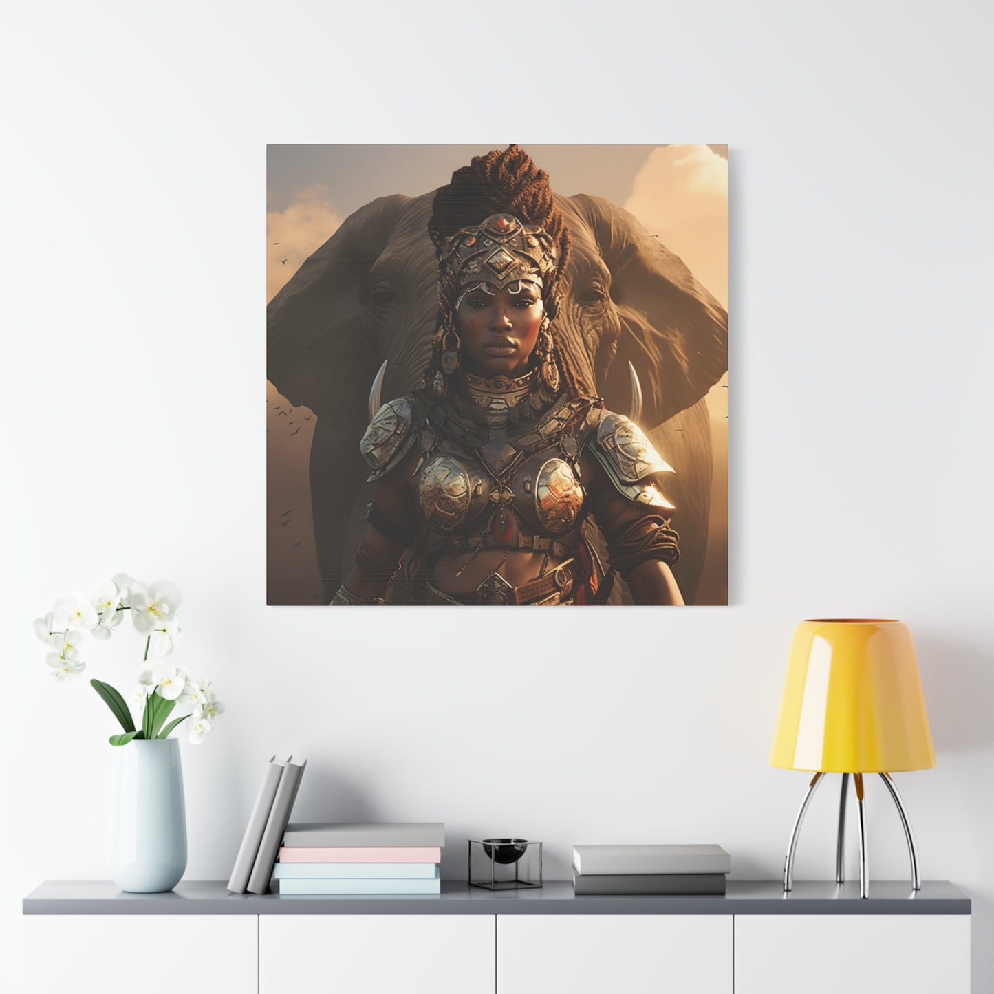 Adventurous Spirit Canvas Wall Art – Powerful Afrocentric Wall Decor, Ethnic Warrior Artwork, Home Decor, Unique Gift, Modern Art Piece, Living Room Decor
