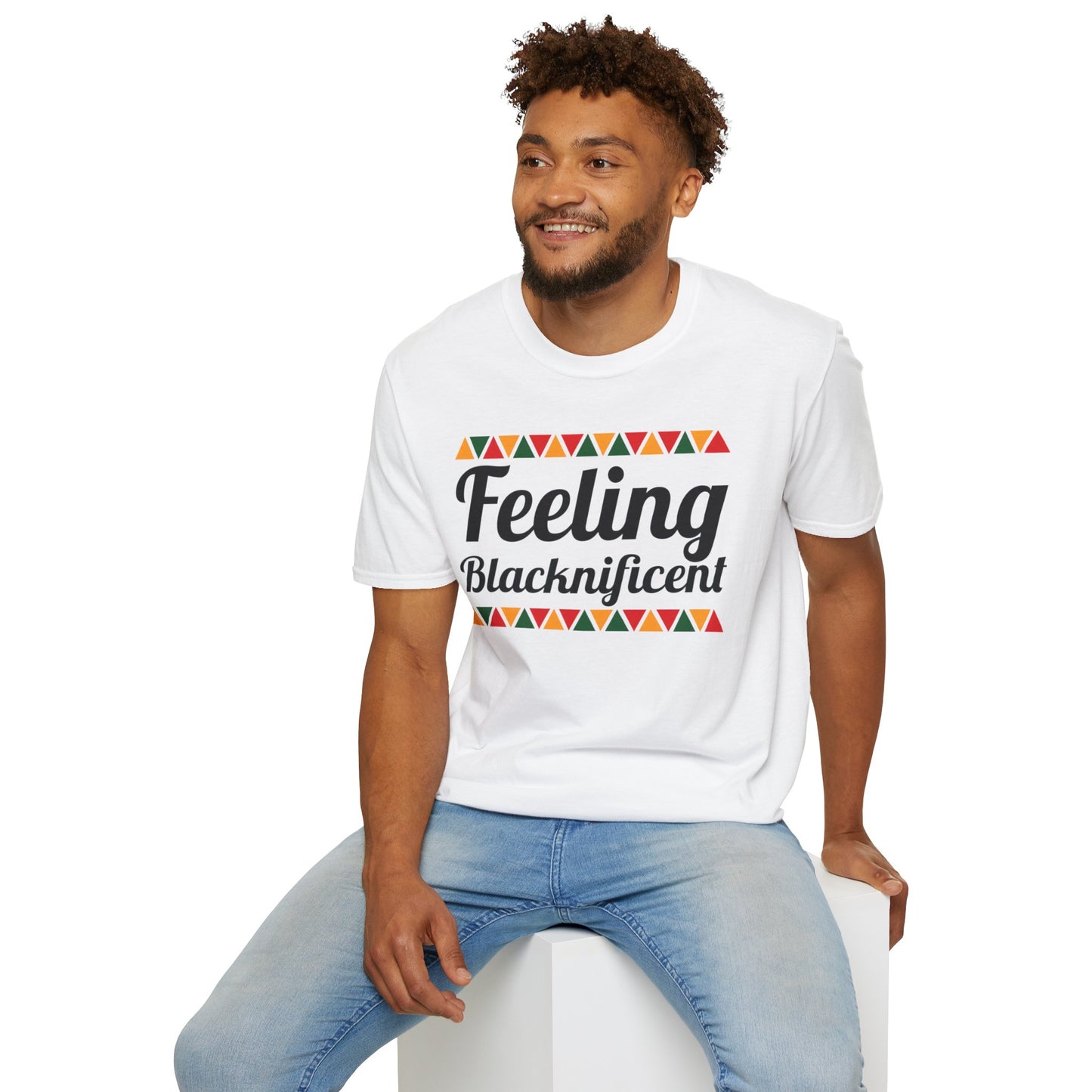 Feeling Blacknificent Afro Unisex Softstyle T-Shirt