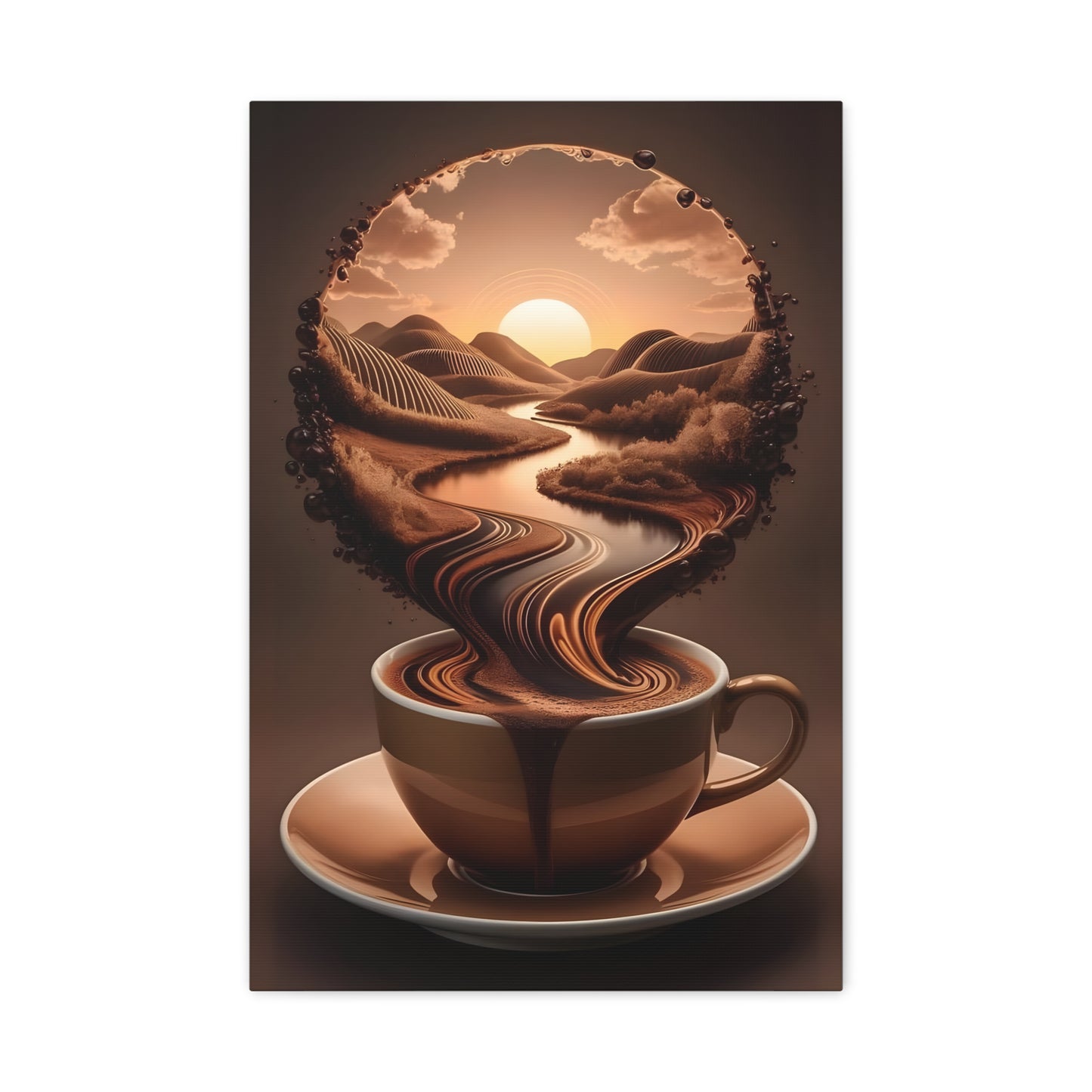 Coffee-Inspired Wall Art Print, Morning Mood, Kitchen Decor, Unique Gift for Coffee Lovers, Home Office Artwork, Modern Canvas Decor