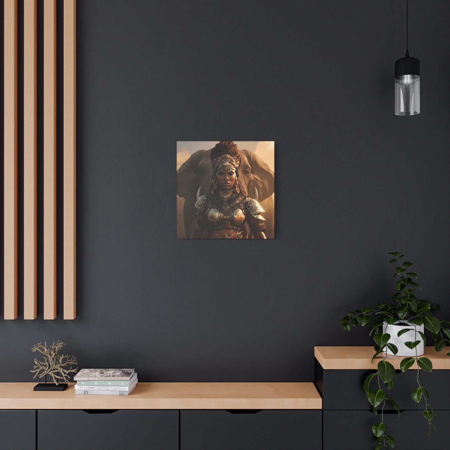 Adventurous Spirit Canvas Wall Art – Powerful Afrocentric Wall Decor, Ethnic Warrior Artwork, Home Decor, Unique Gift, Modern Art Piece, Living Room Decor