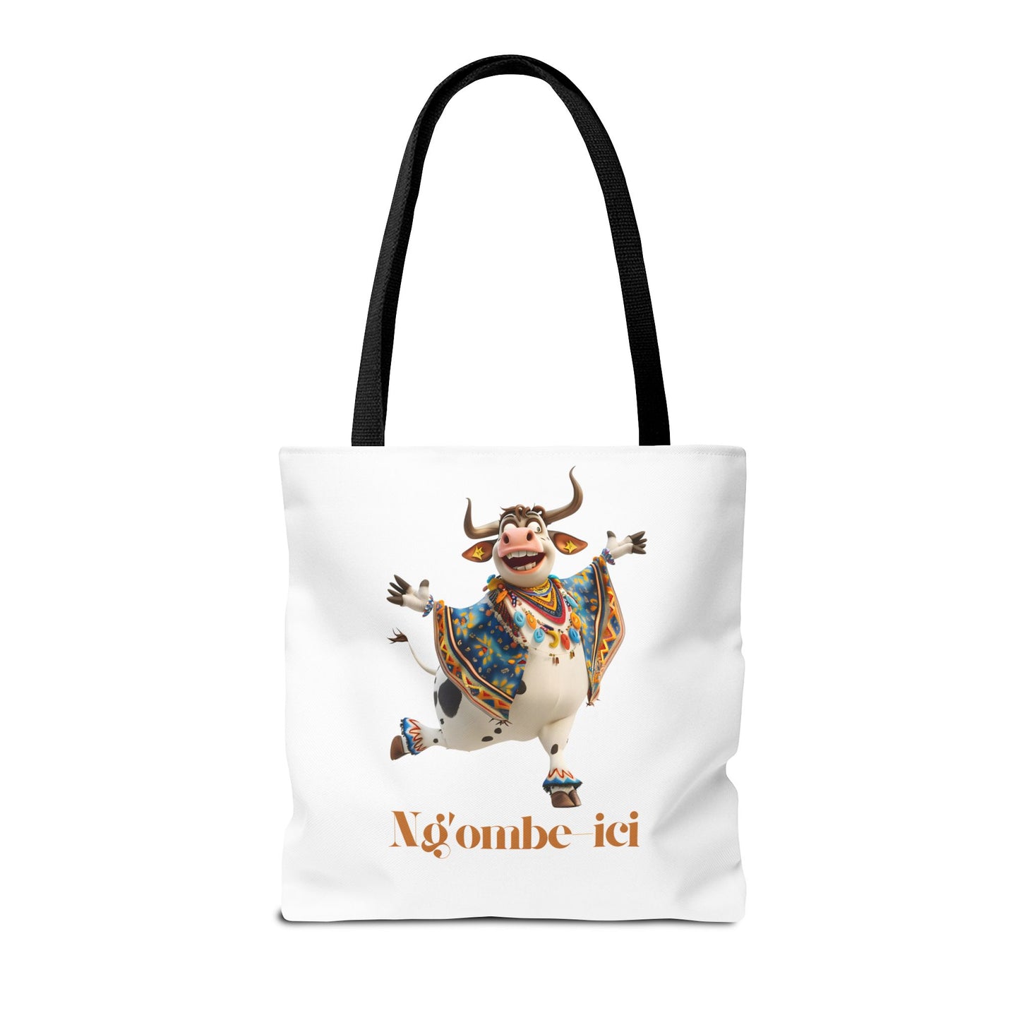 Ngombe-ici Whimsical Cow Tote Bag, Fun Eco-Friendly Shopping Bag, Animal Lover Gift, Festival Tote, Cute Cow Design, Mochila de Vaca