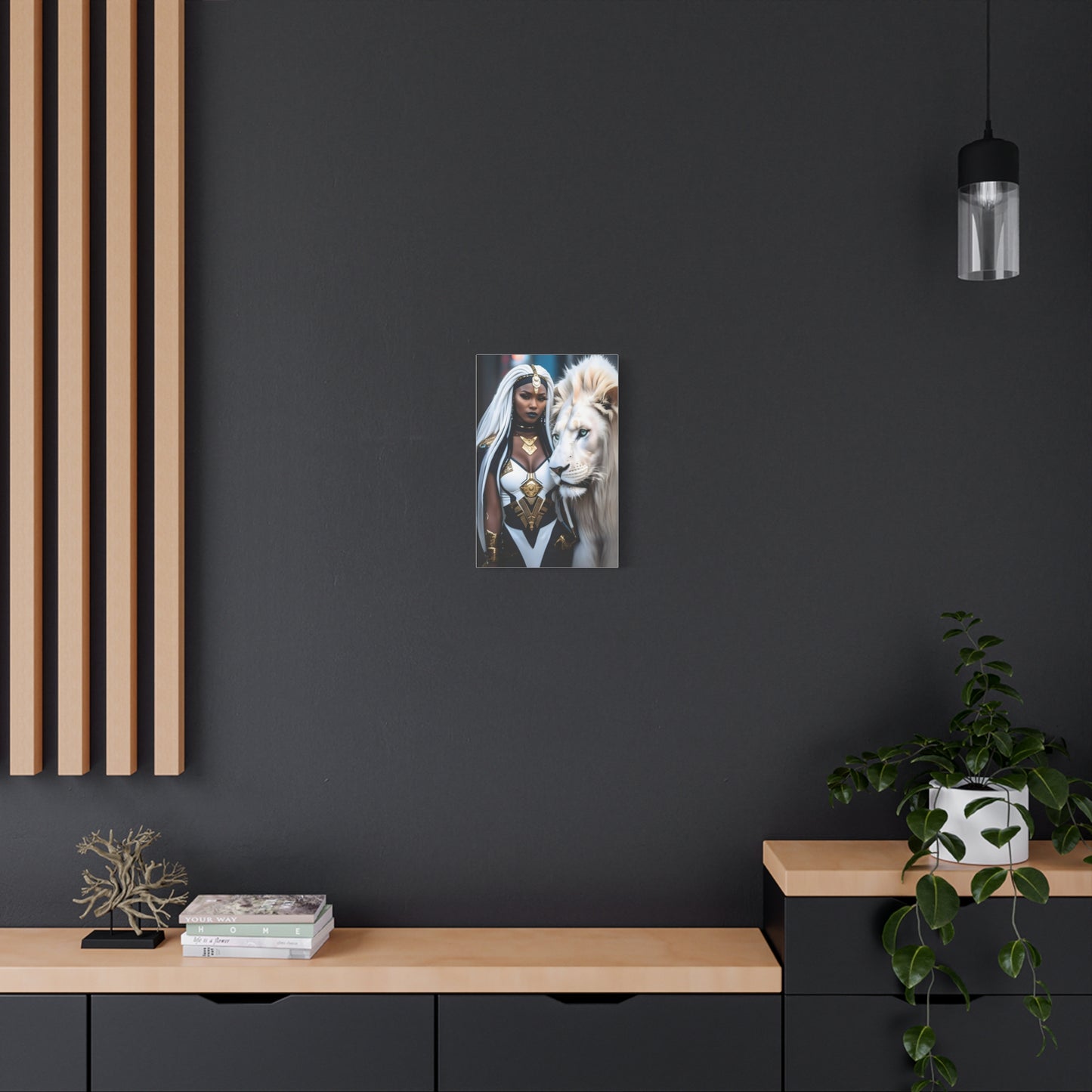 Afrofuturistic Warrior Queen Art Print – Lion Power & African Royalty - Powerful Artwork with Regal Themes, Home Decor, Perfect Gift for Art Lovers, Wall Hanging, Inspirational Decor