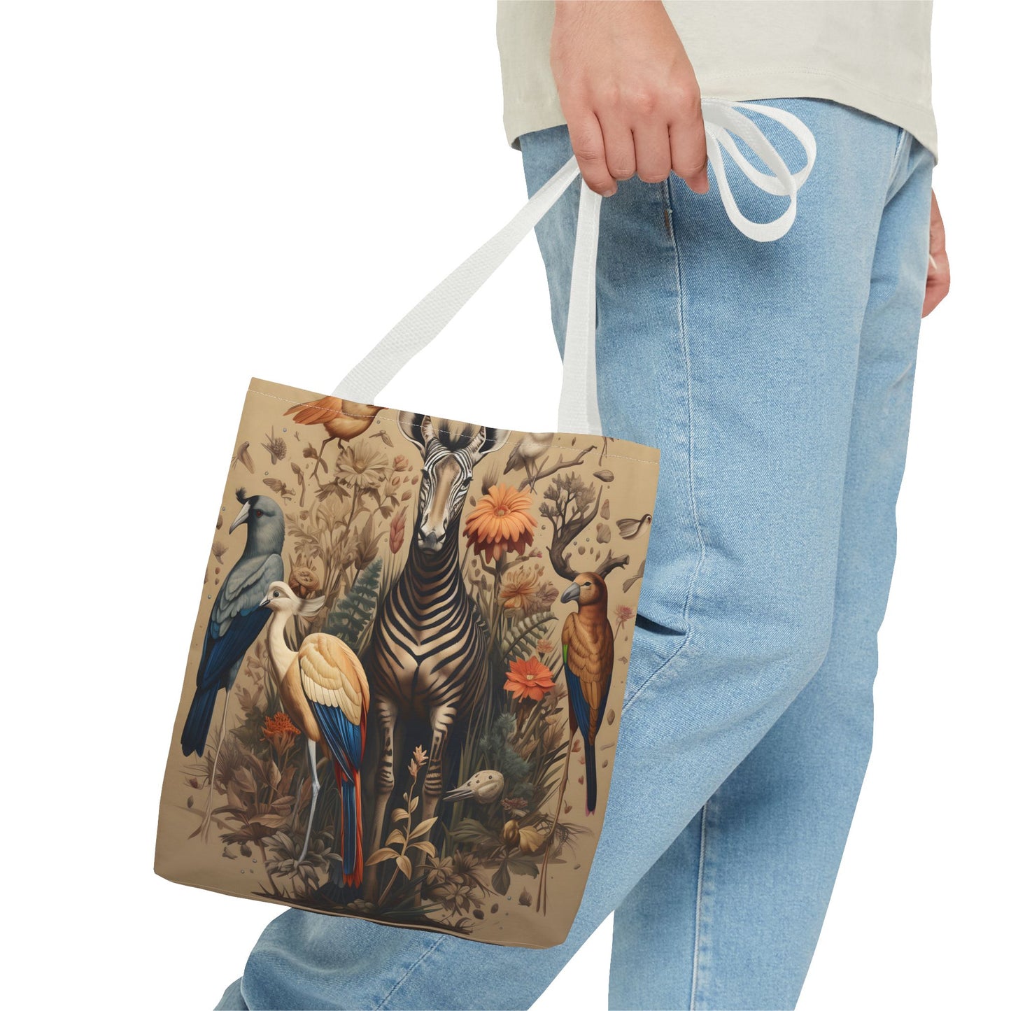Wildlife Art Tote Bag, Eco-Friendly Shopper, Animal Print Handbag, Nature-Lover Gift, Colorful Summer Accessory