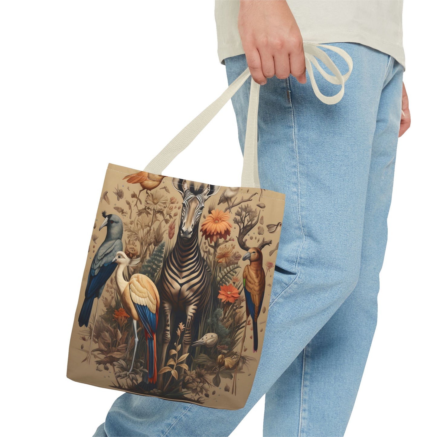Wildlife Art Tote Bag, Eco-Friendly Shopper, Animal Print Handbag, Nature-Lover Gift, Colorful Summer Accessory