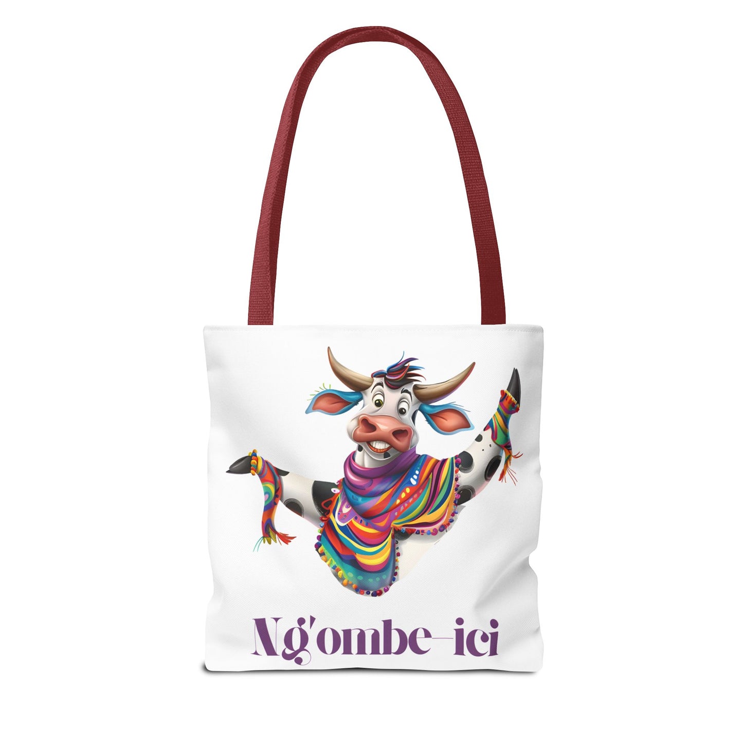 Funny Ngombe-ici Cow Tote Bag, Fun Eco-Friendly Shopping Bag, Animal Lover Gift, Festival Tote, Cute Cow Design, Mochila de Vaca