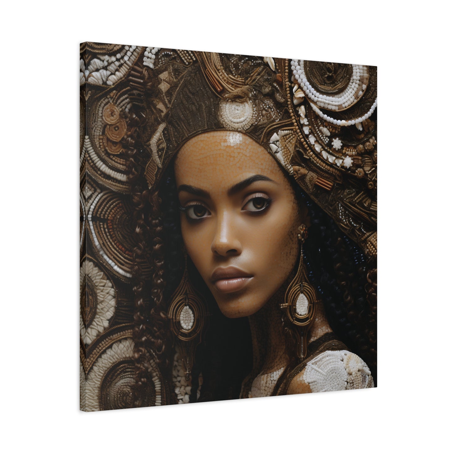 African Royal Matte Canvas – Melanin Queen Wall Art Canvas, Home Decor, Bohemian Style, Unique Gift, Modern Art, Gallery Wall