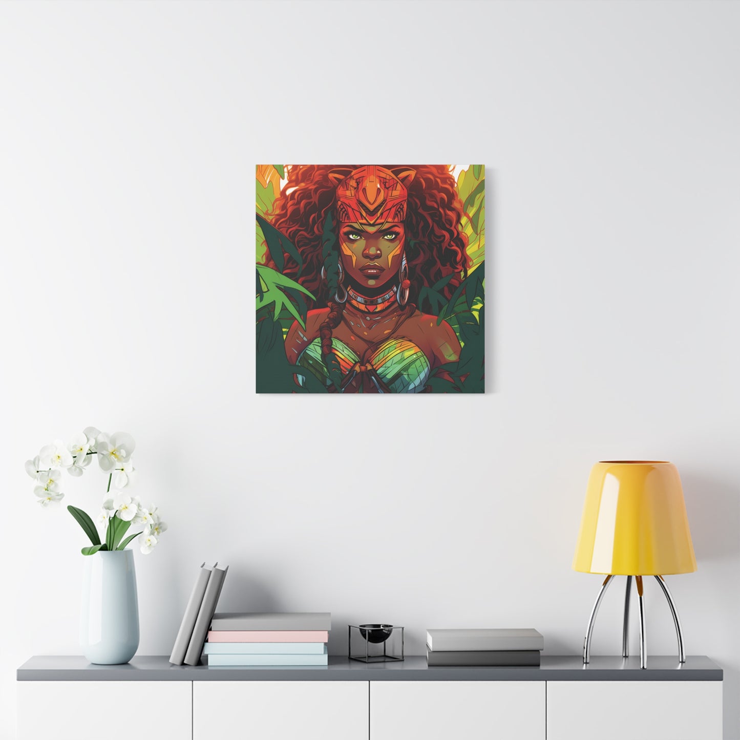 Vibrant Jungle Artwork Canvas, Wall Decor, Home Decoration, Gift for Art Lovers, Boho Aesthetic, Living Room Art