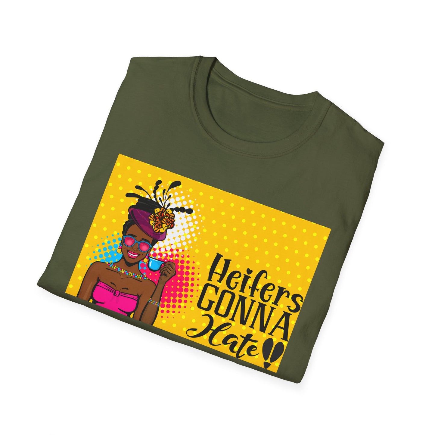 Mama's Heifers Gonna Hate Afro Unisex Softstyle T-Shirt