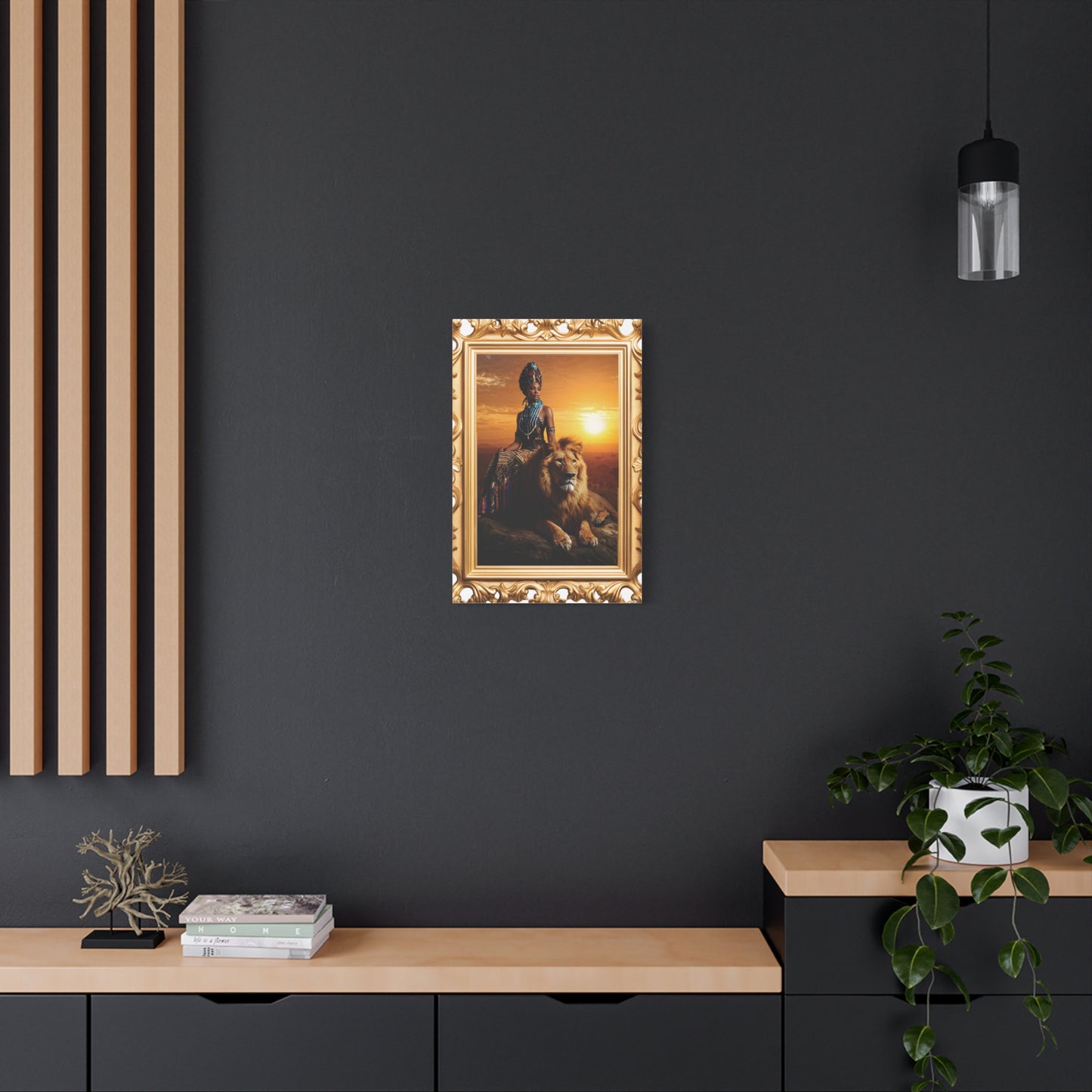 African Queen Lion Wall Art, Matte Canvas Print, Home Decor, Gallery Wall Art, Unique Gift, Boho Decor, Majestic Artwork
