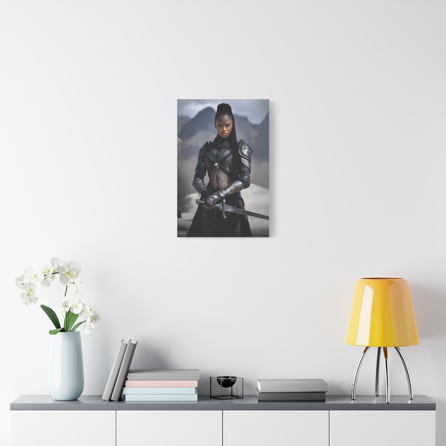 Epic Warrior Art Canvas Print, Fantasy Wall Decor, Unique Home Decor, Gift for Fans, Adventurous Art Piece, Heroic Themed Art