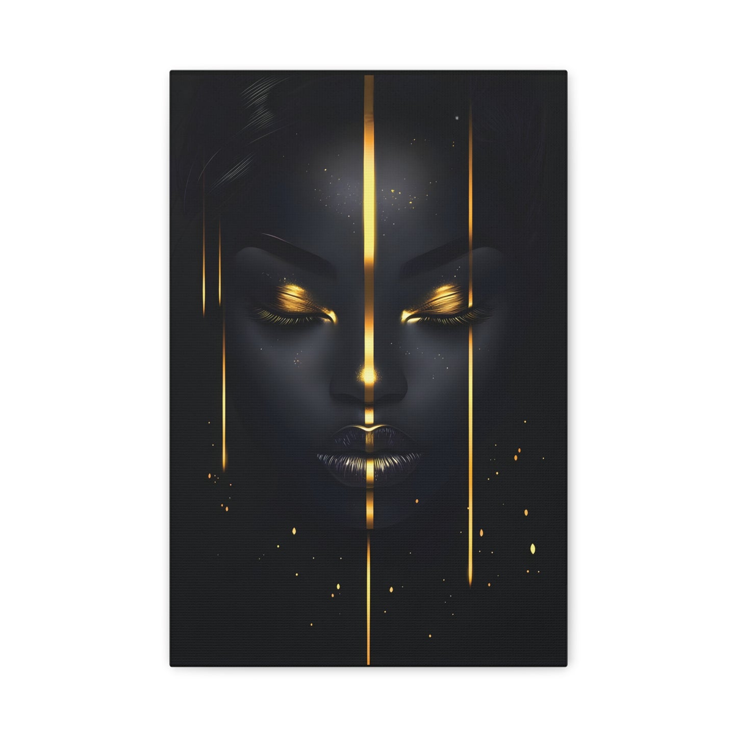 Afrocentric Black Gold Wall Art – Elegant African Woman with Gold Accents, Minimalist Wall Decor, Modern Home Aesthetic, Gift for Art Lovers, Thoughtful Housewarming Present