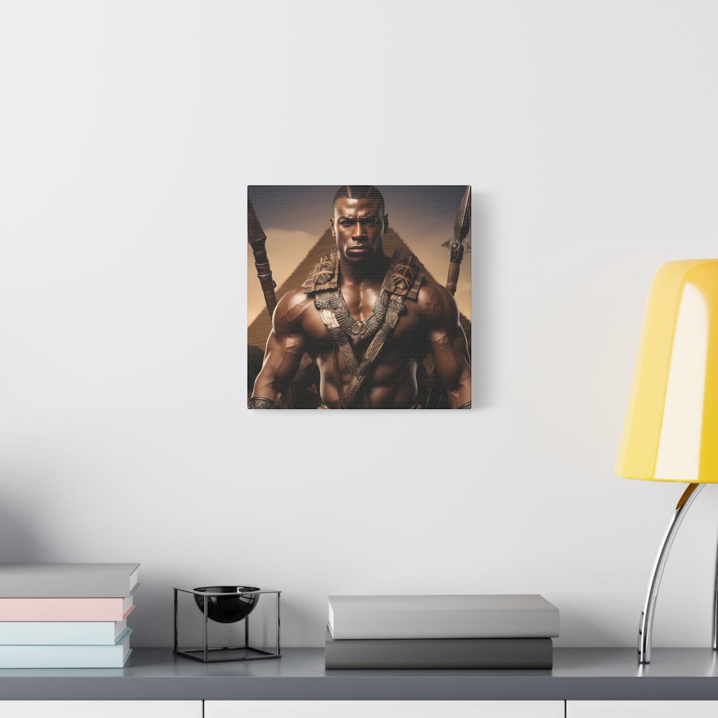 Tribal Strength & Pyramids Heroic Wall Art Canvas - Inspirational Decor for Home, Office, Gift for Art Lovers, Black History Month, Masculine Home Decor