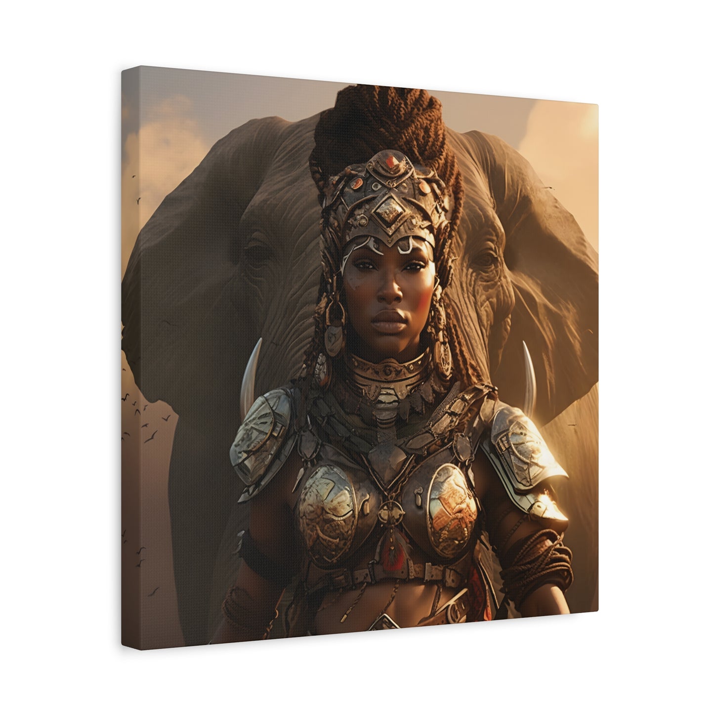 Adventurous Spirit Canvas Wall Art – Powerful Afrocentric Wall Decor, Ethnic Warrior Artwork, Home Decor, Unique Gift, Modern Art Piece, Living Room Decor