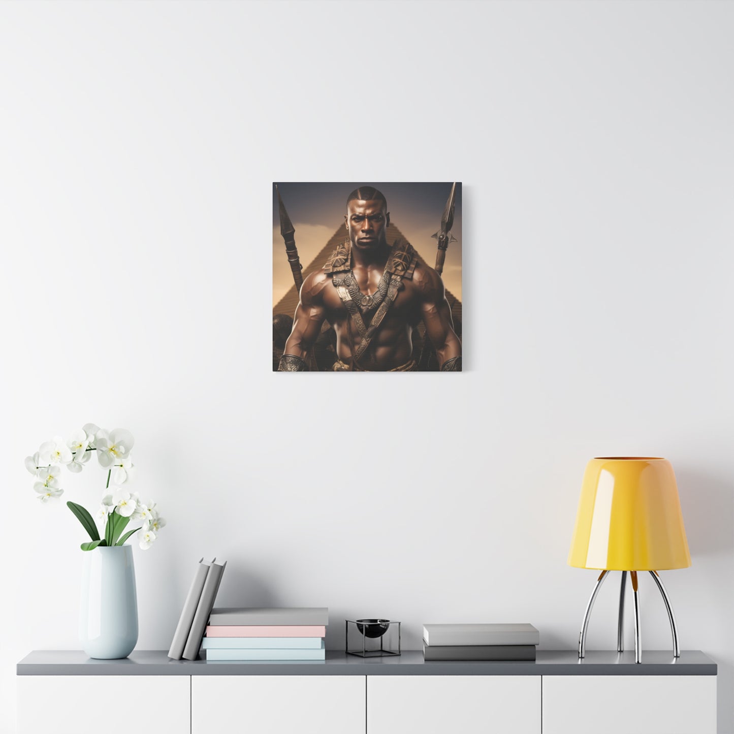 Tribal Strength & Pyramids Heroic Wall Art Canvas - Inspirational Decor for Home, Office, Gift for Art Lovers, Black History Month, Masculine Home Decor