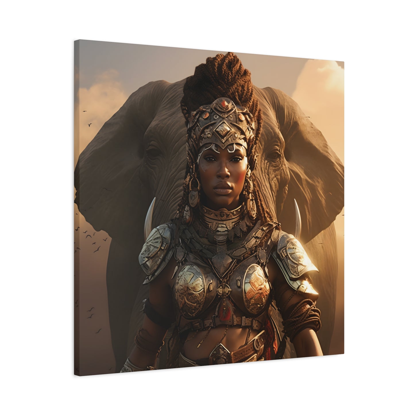 Adventurous Spirit Canvas Wall Art – Powerful Afrocentric Wall Decor, Ethnic Warrior Artwork, Home Decor, Unique Gift, Modern Art Piece, Living Room Decor
