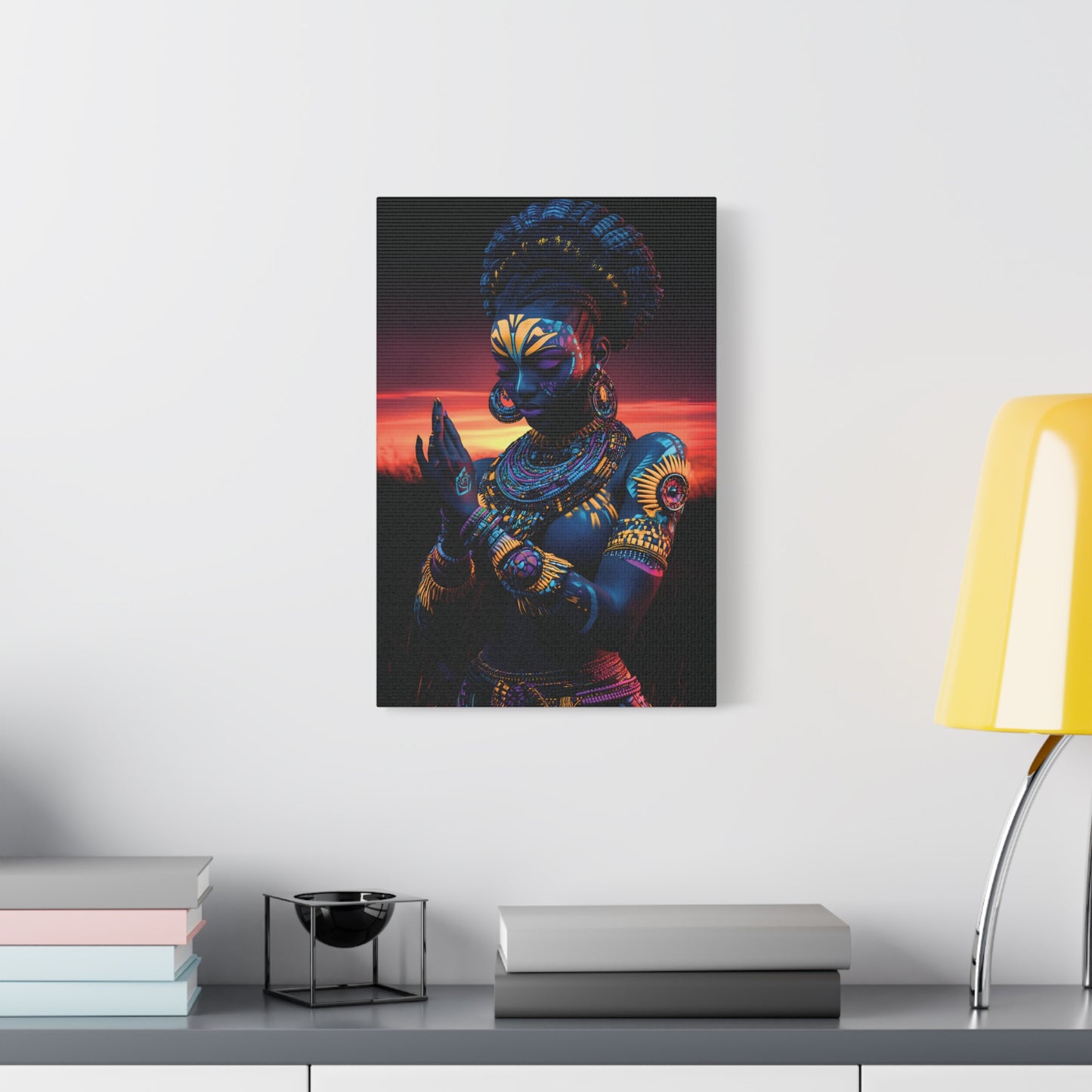 AfricanTribal Woman Canvas Wall Art, Boho Decor, Afrocentric Home Gift, Eclectic Art Piece, Unique Wall Decor, Gallery Wall Accent