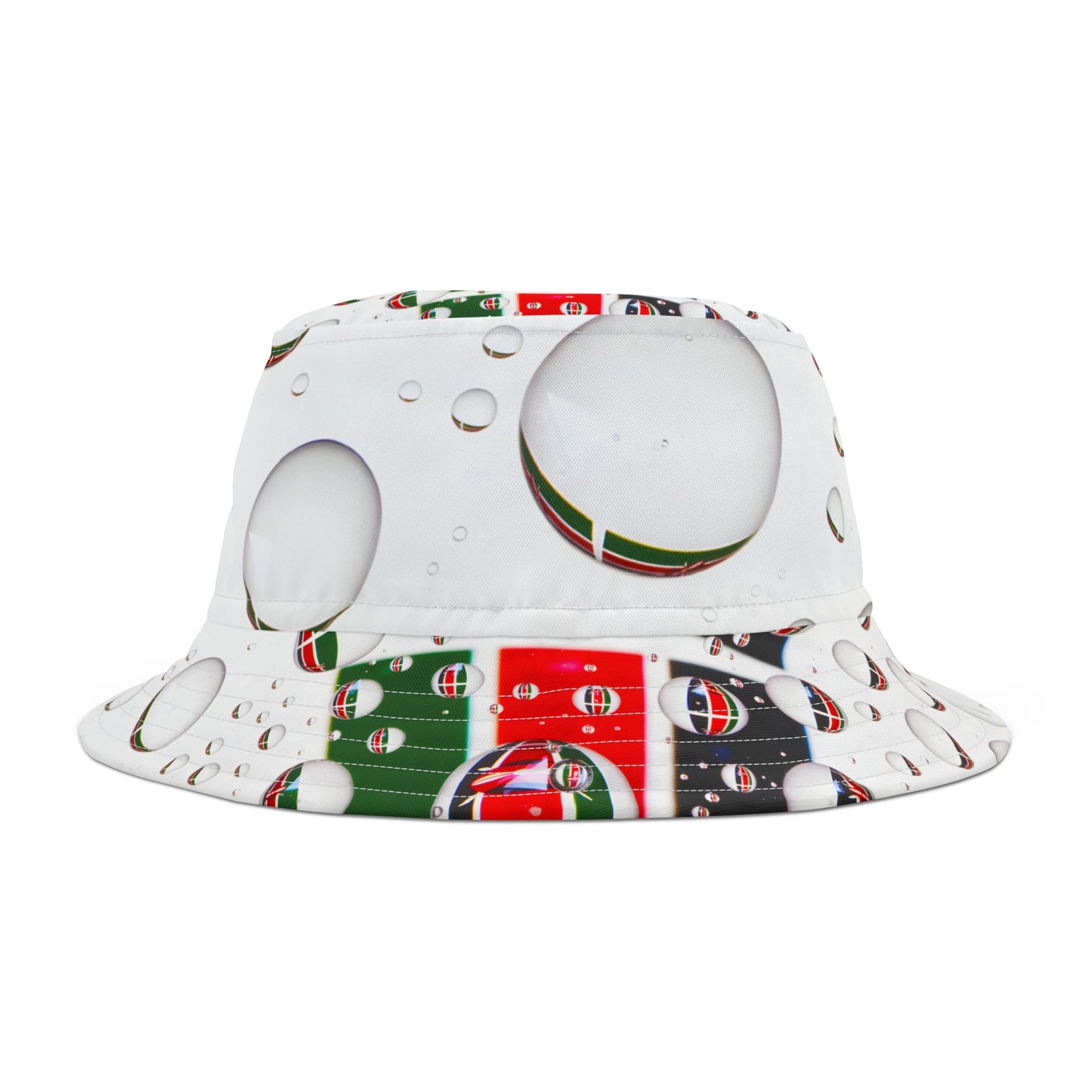 Trendy kenyan flag Water Droplet Bucket Hat, Culture Summer Accessory, Beach Style, Outdoor Fashion, Gift for Him/Her, Vacation Must-Have
