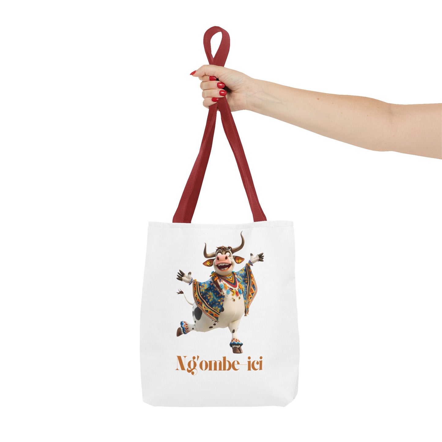 Ngombe-ici Whimsical Cow Tote Bag, Fun Eco-Friendly Shopping Bag, Animal Lover Gift, Festival Tote, Cute Cow Design, Mochila de Vaca