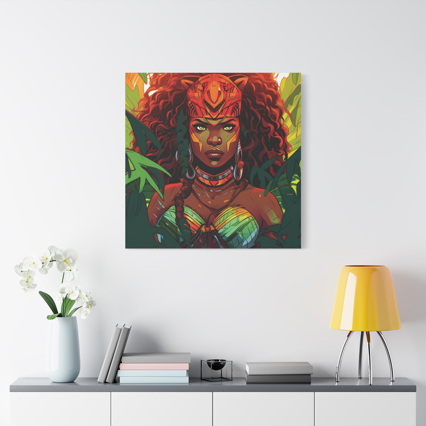 Vibrant Jungle Artwork Canvas, Wall Decor, Home Decoration, Gift for Art Lovers, Boho Aesthetic, Living Room Art